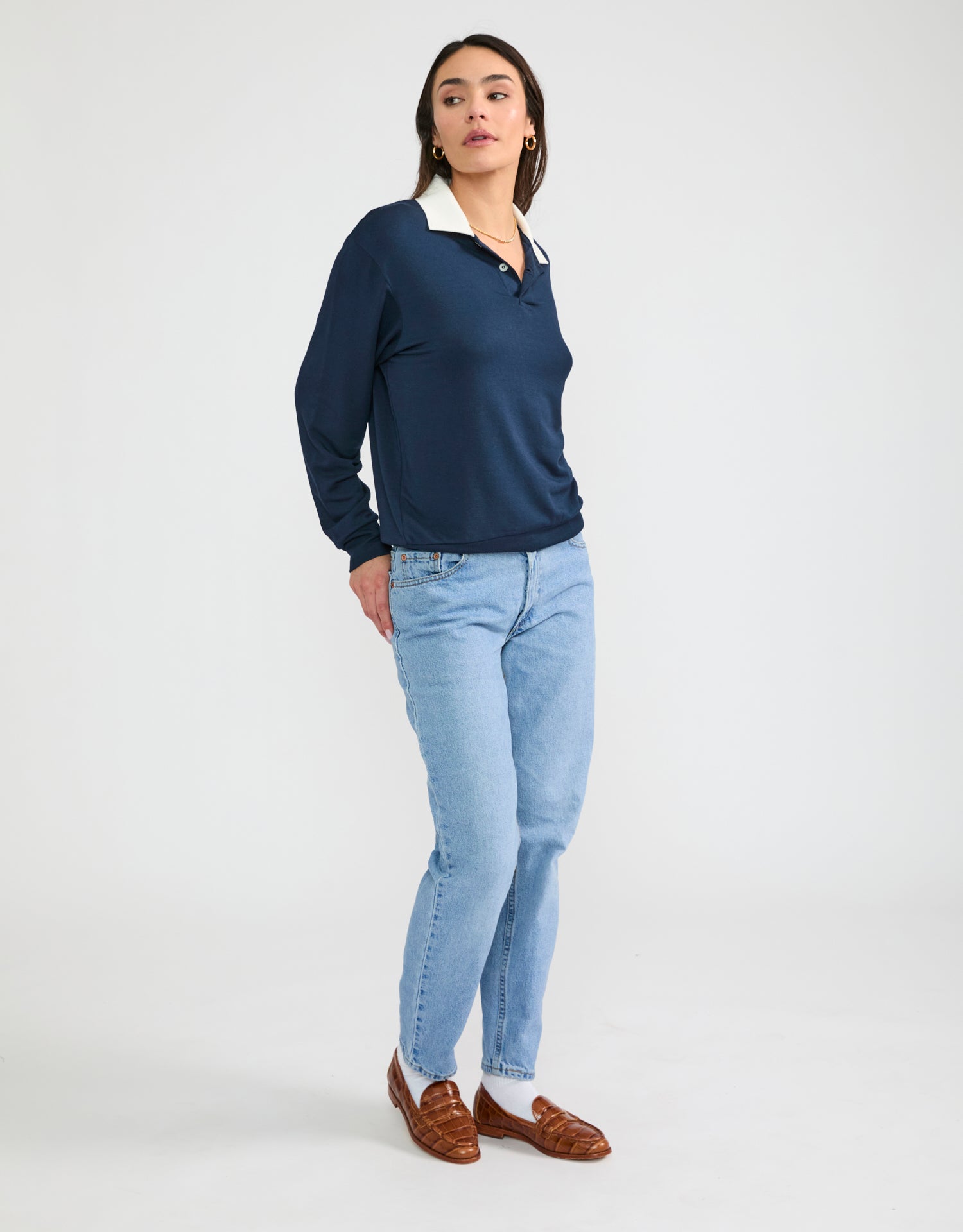 Wellington Rugby Polo - Navy/White