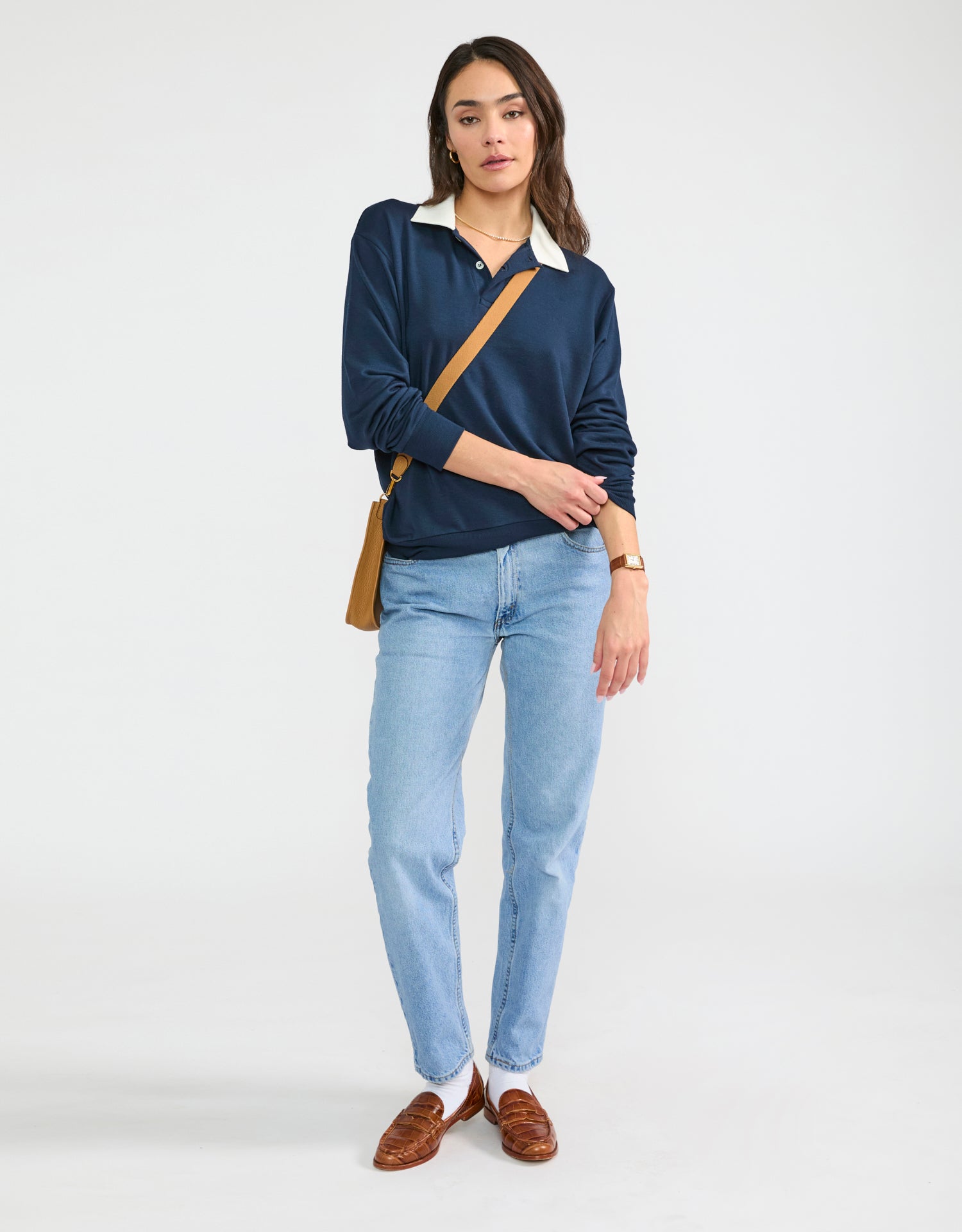 Wellington Rugby Polo - Navy/White