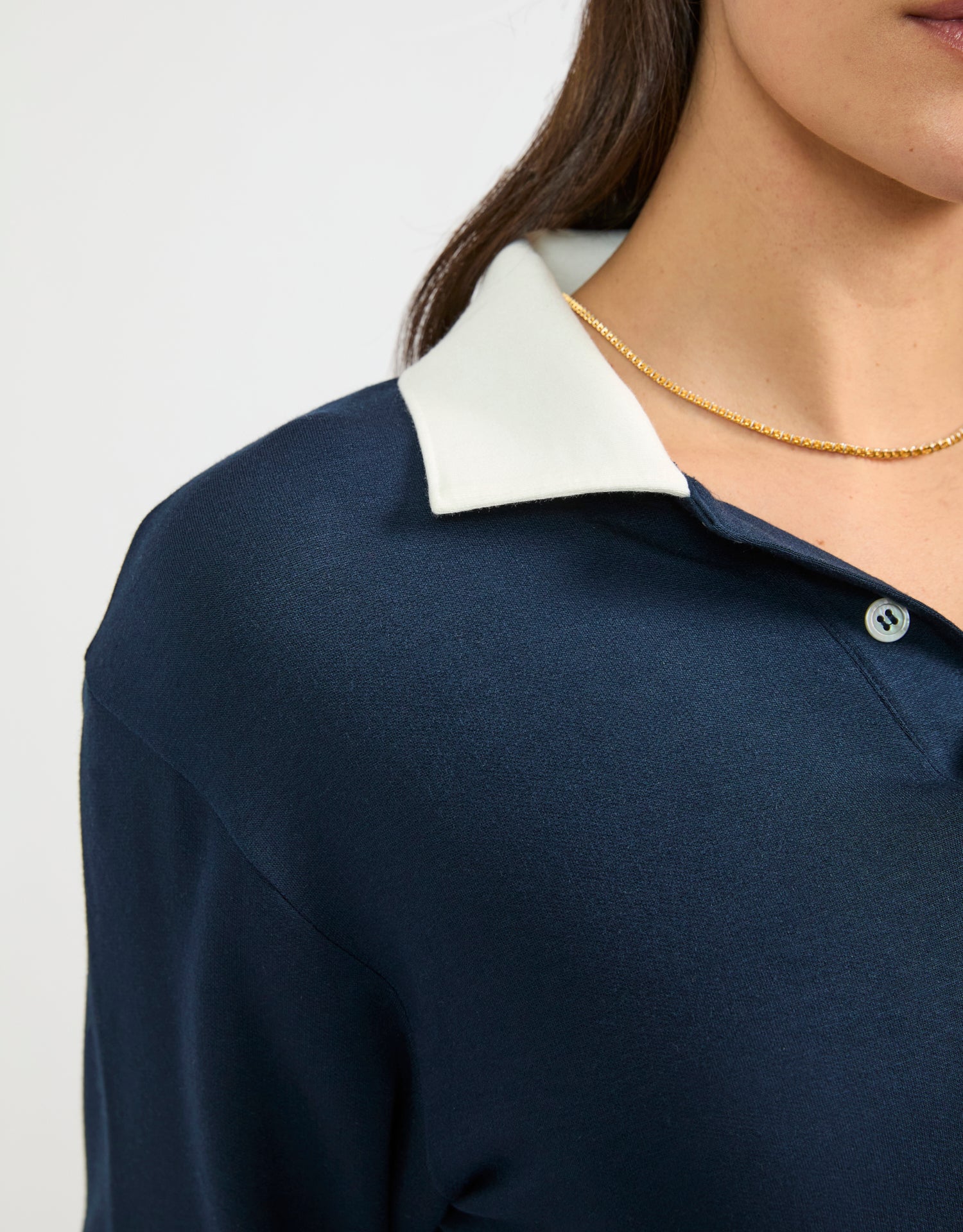 Wellington Rugby Polo - Navy/White