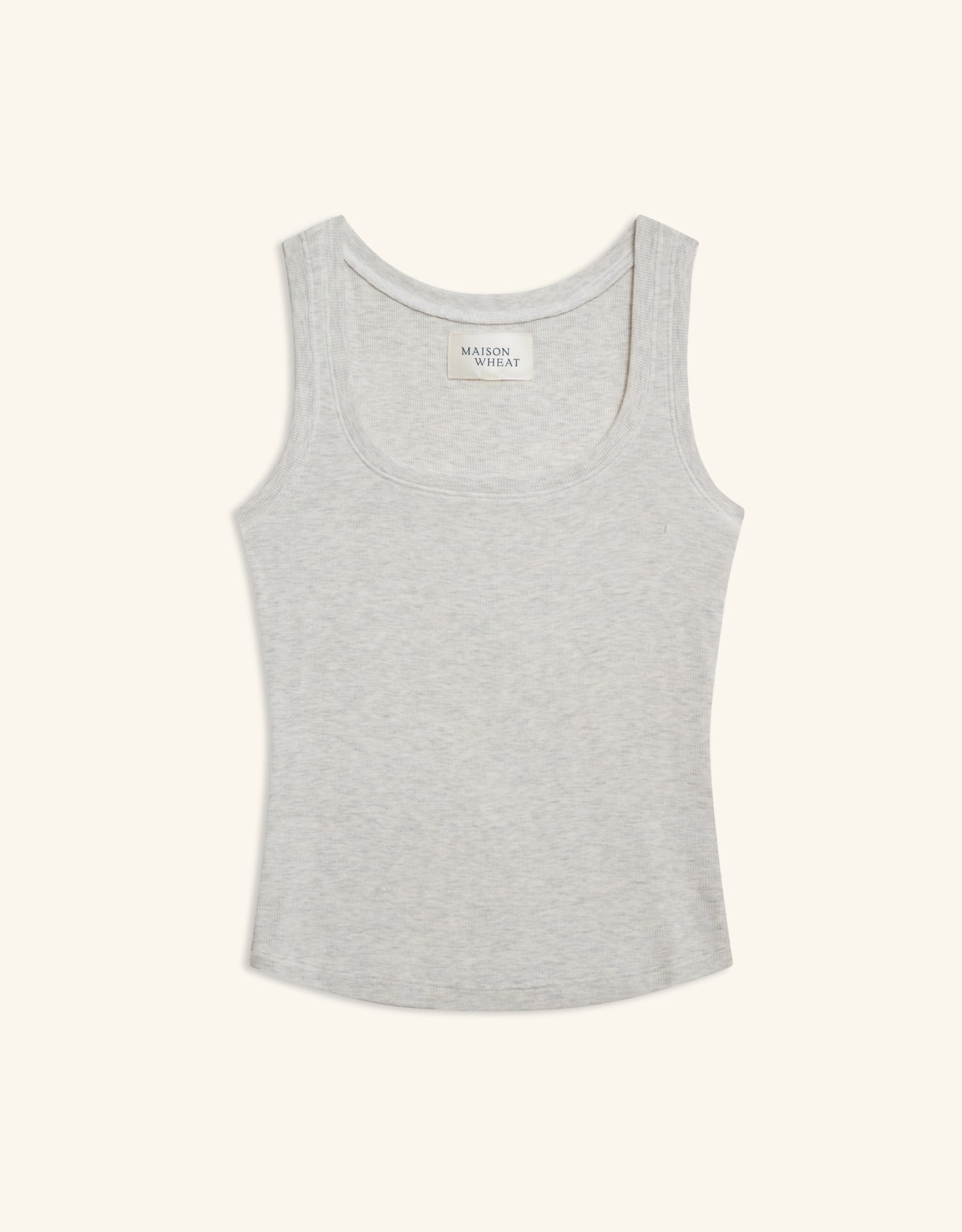 Franklin Ribbed Square Neck Tank - Heather Ash