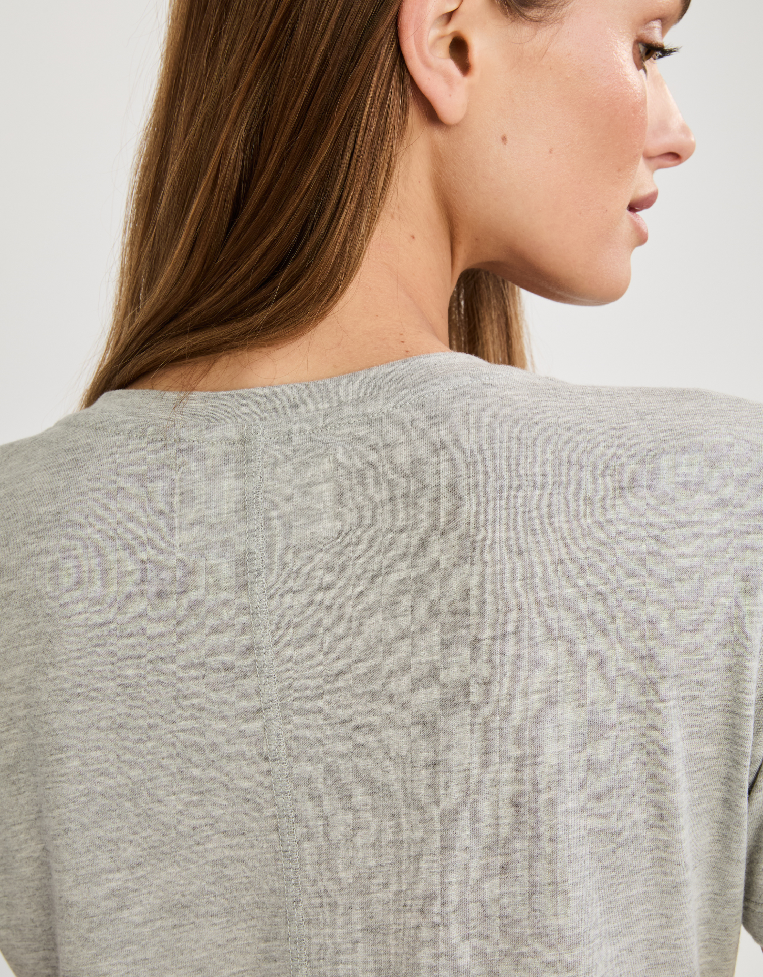 Charleston V Neck Tee - Heather Grey