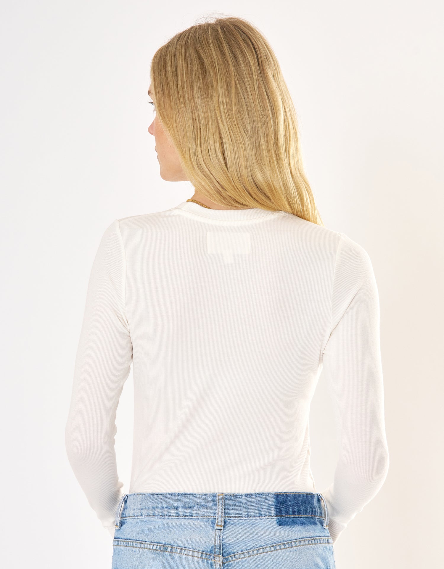 Chicago Ribbed Long Sleeve - White
