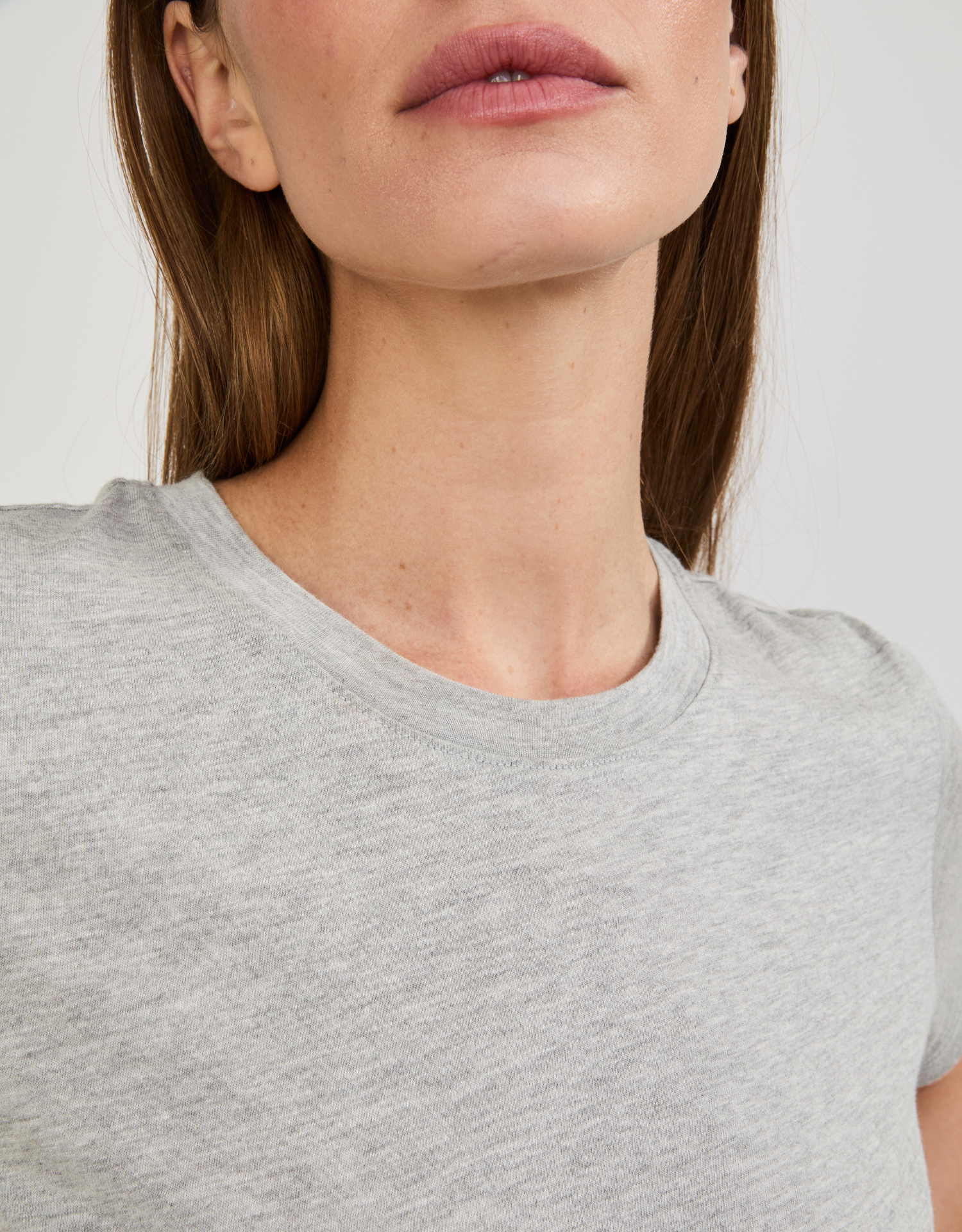 Charlotte Crew Neck Tee - Heather Grey