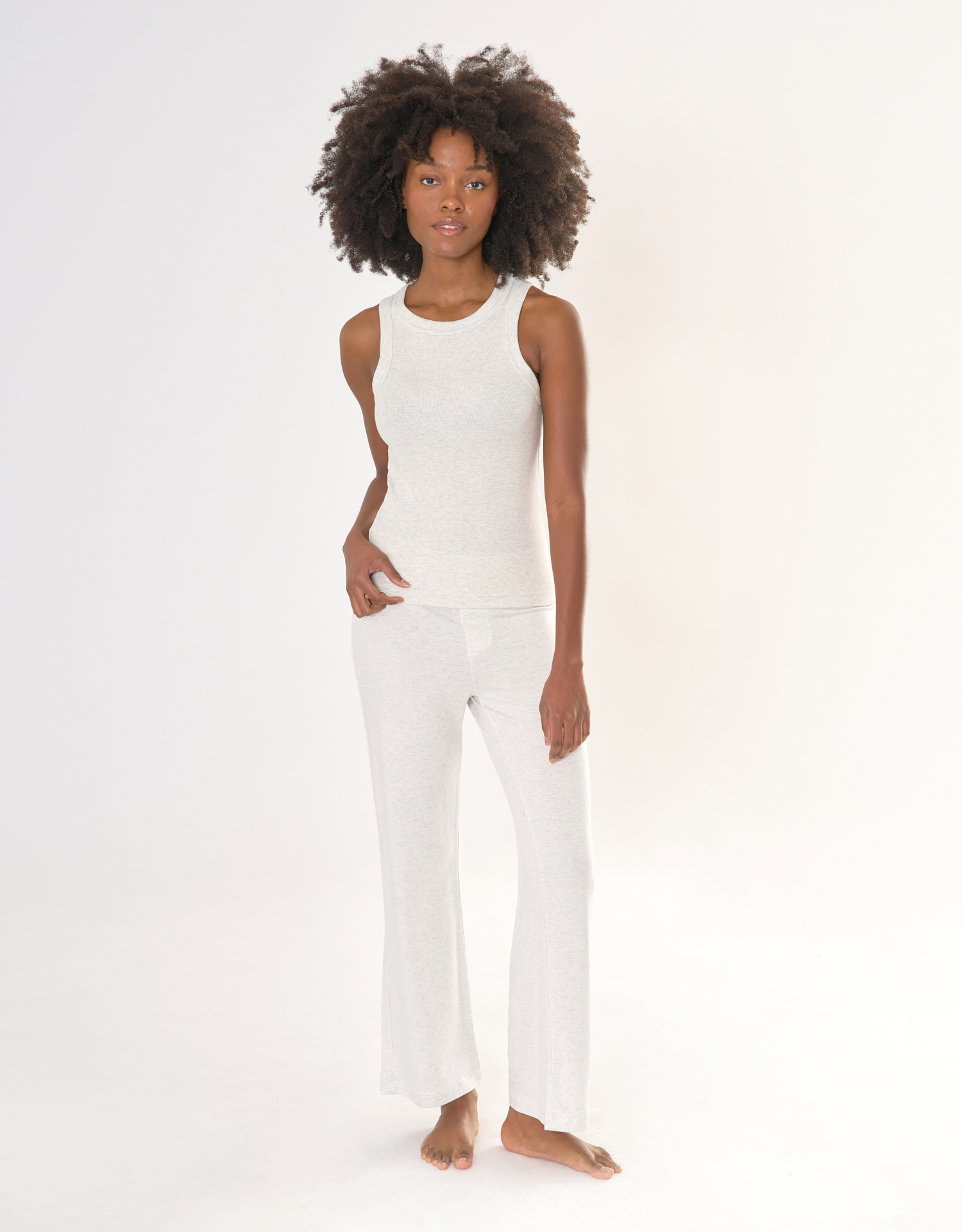 Knoxville Ribbed Tank - Heather Ash