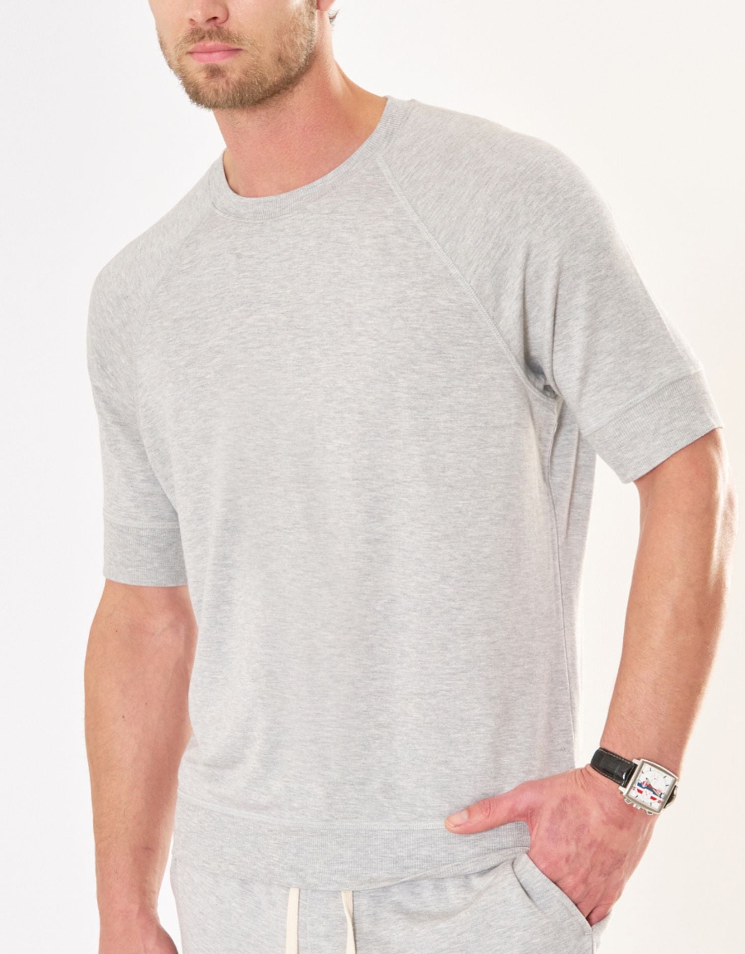 Monaco Sweatshirt Tee - Heather Grey