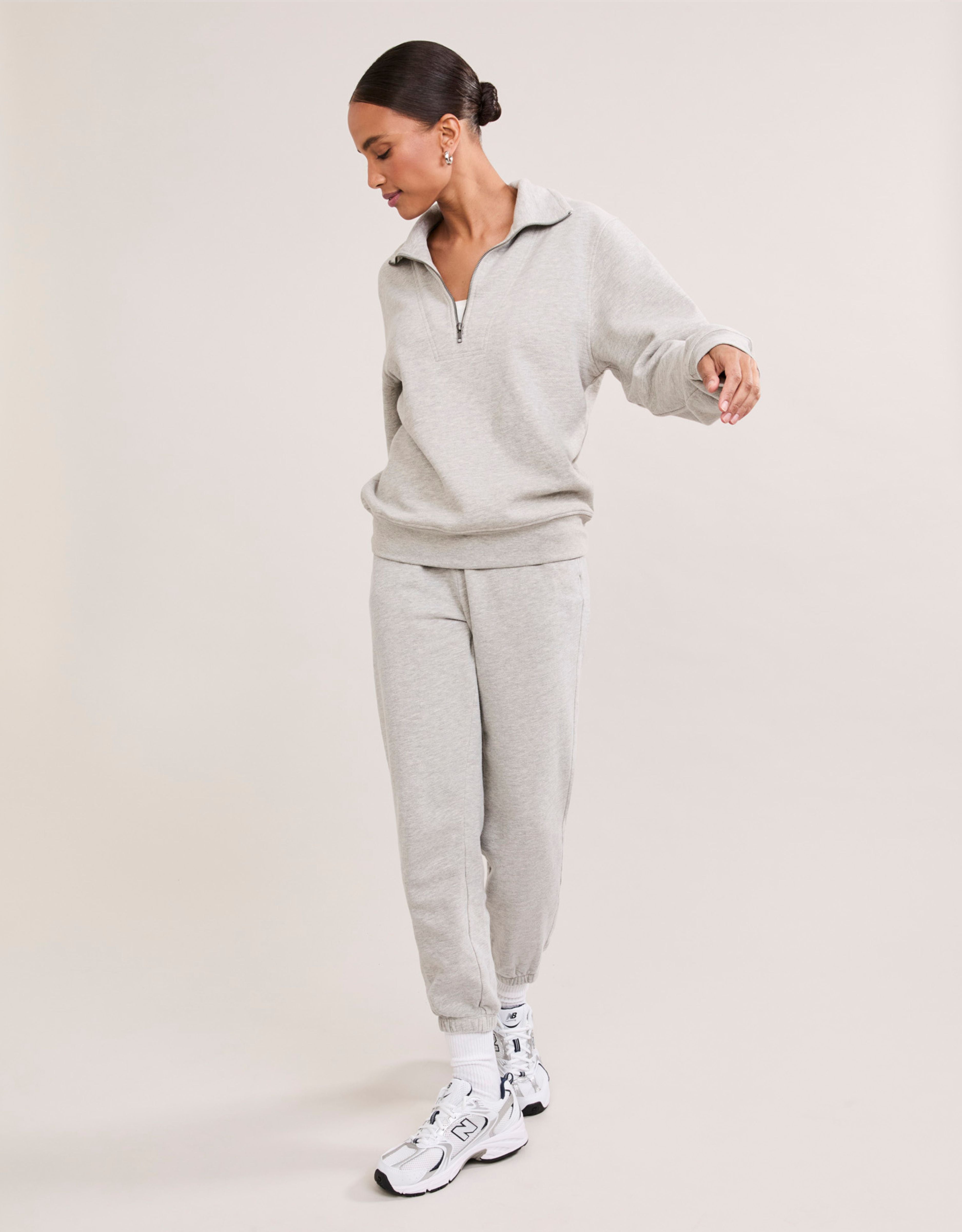 Oxford Unisex Quarter Zip - Heather Grey