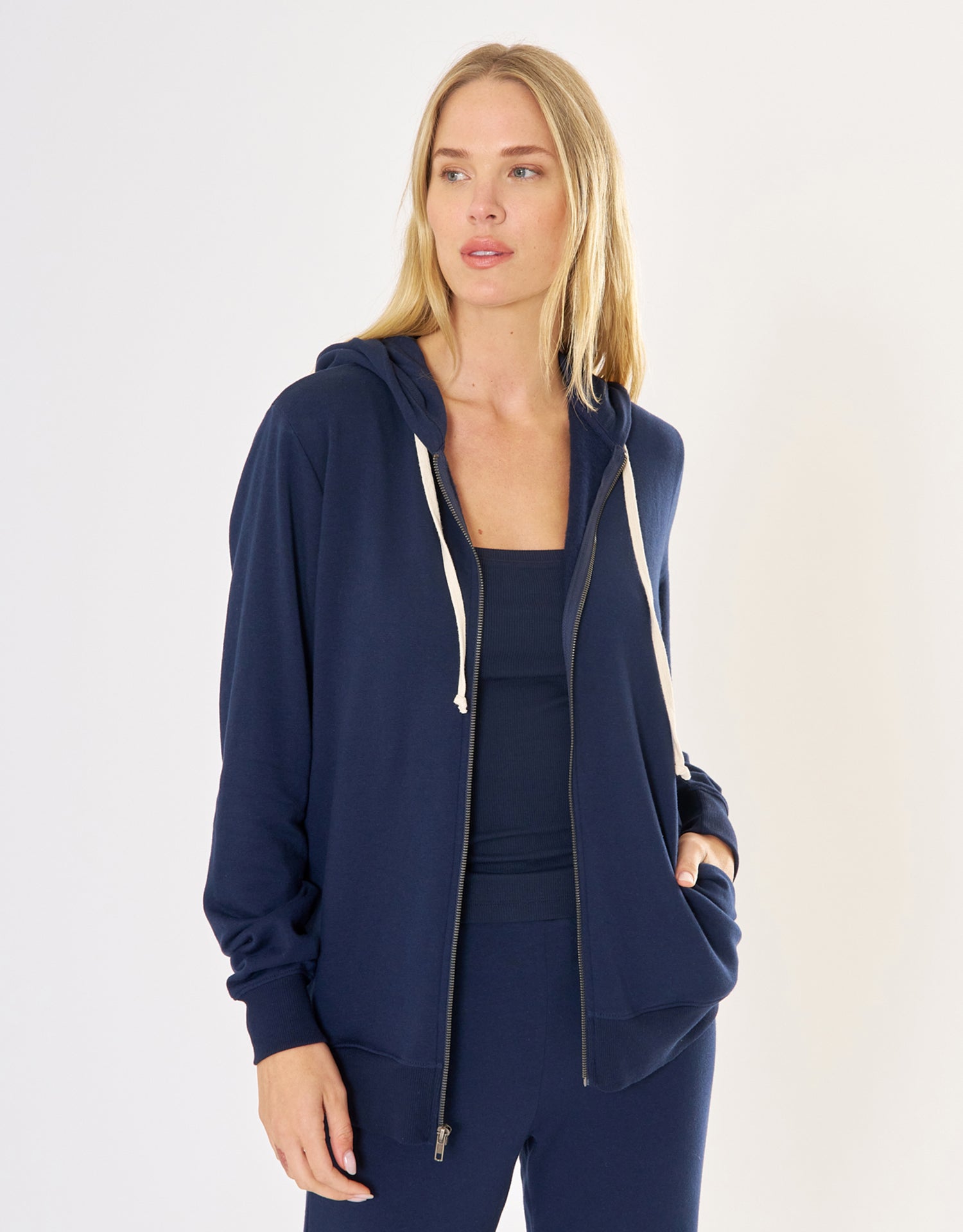 Richmond Unisex Zip Hoodie - Navy