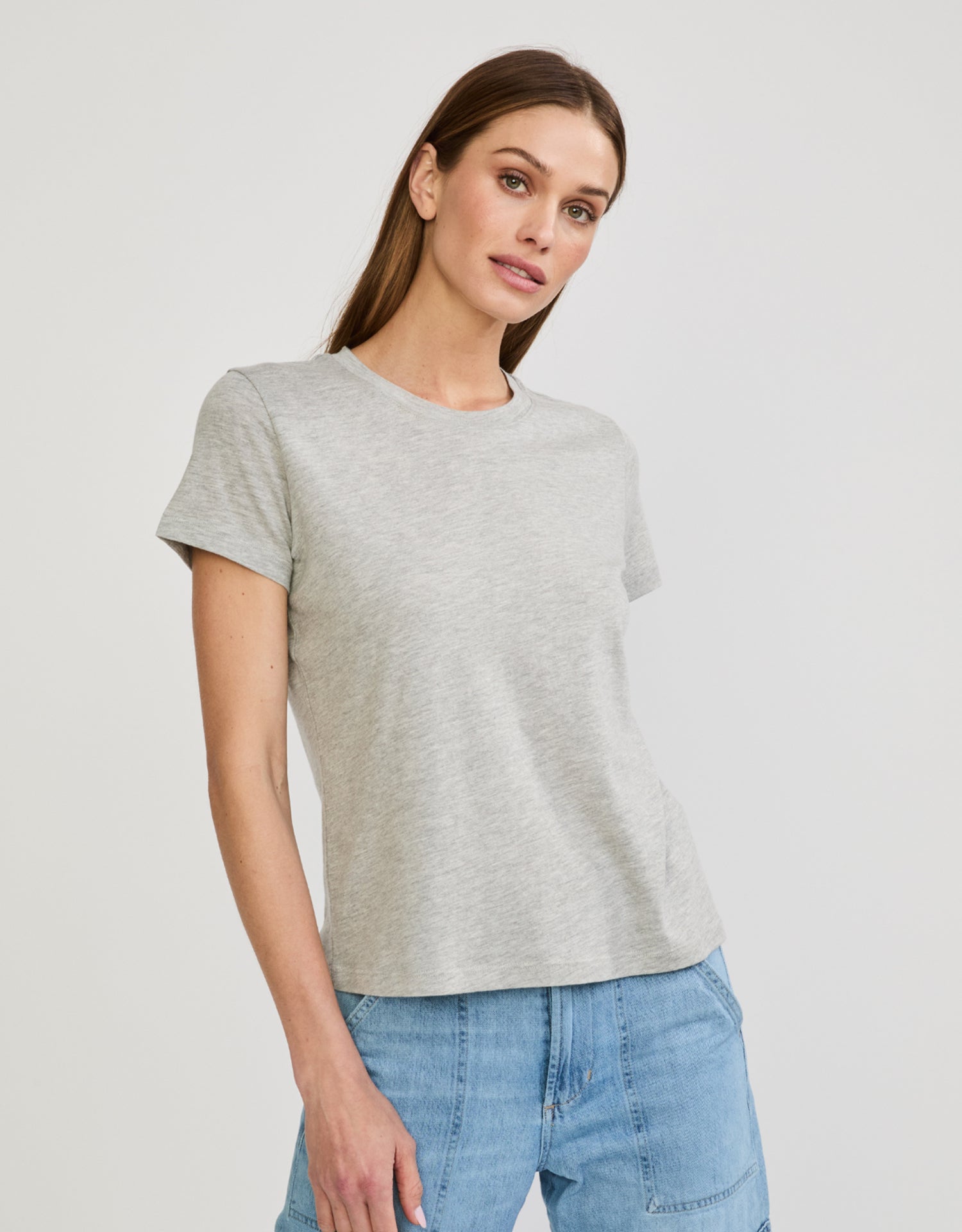Charlotte Crew Neck Tee - Heather Grey