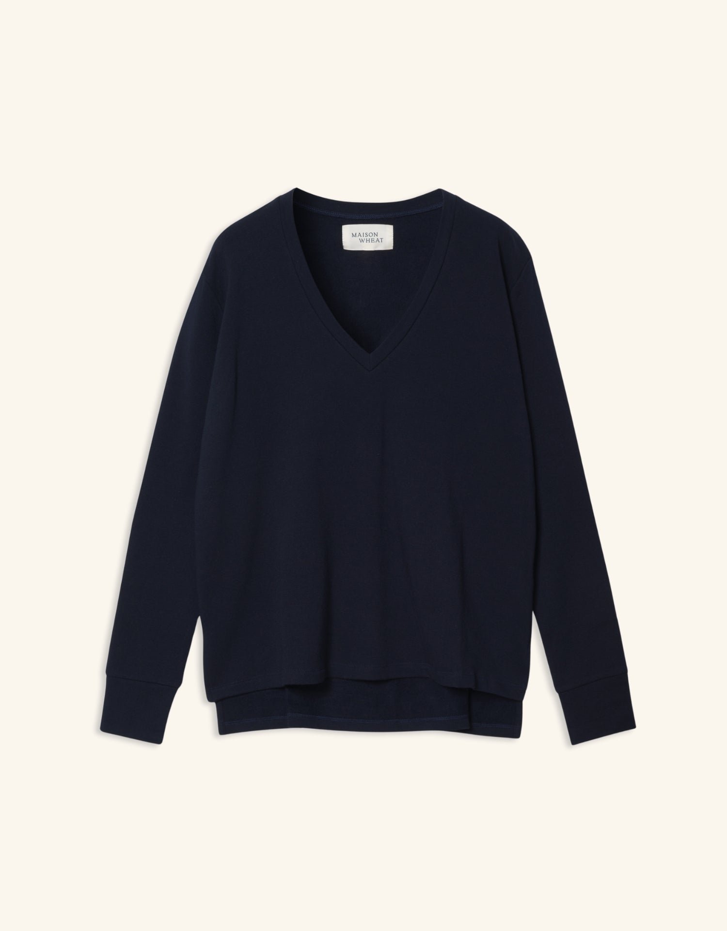 Houston Long Sleeve V Neck - Navy