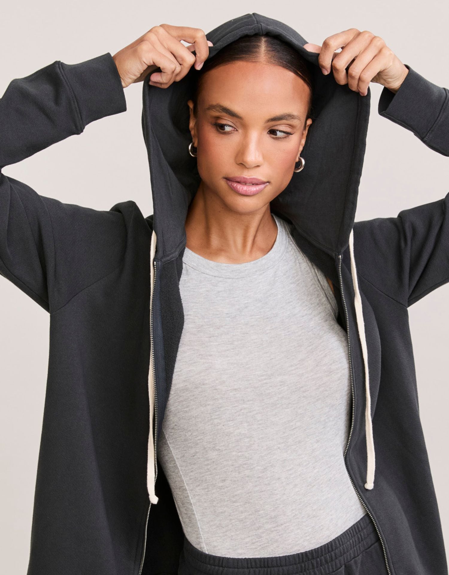 Georgetown Unisex Zip Hoodie - Washed Black