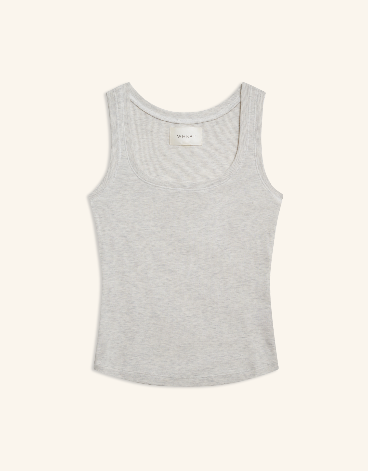 Franklin Ribbed Square Neck Tank - Heather Ash