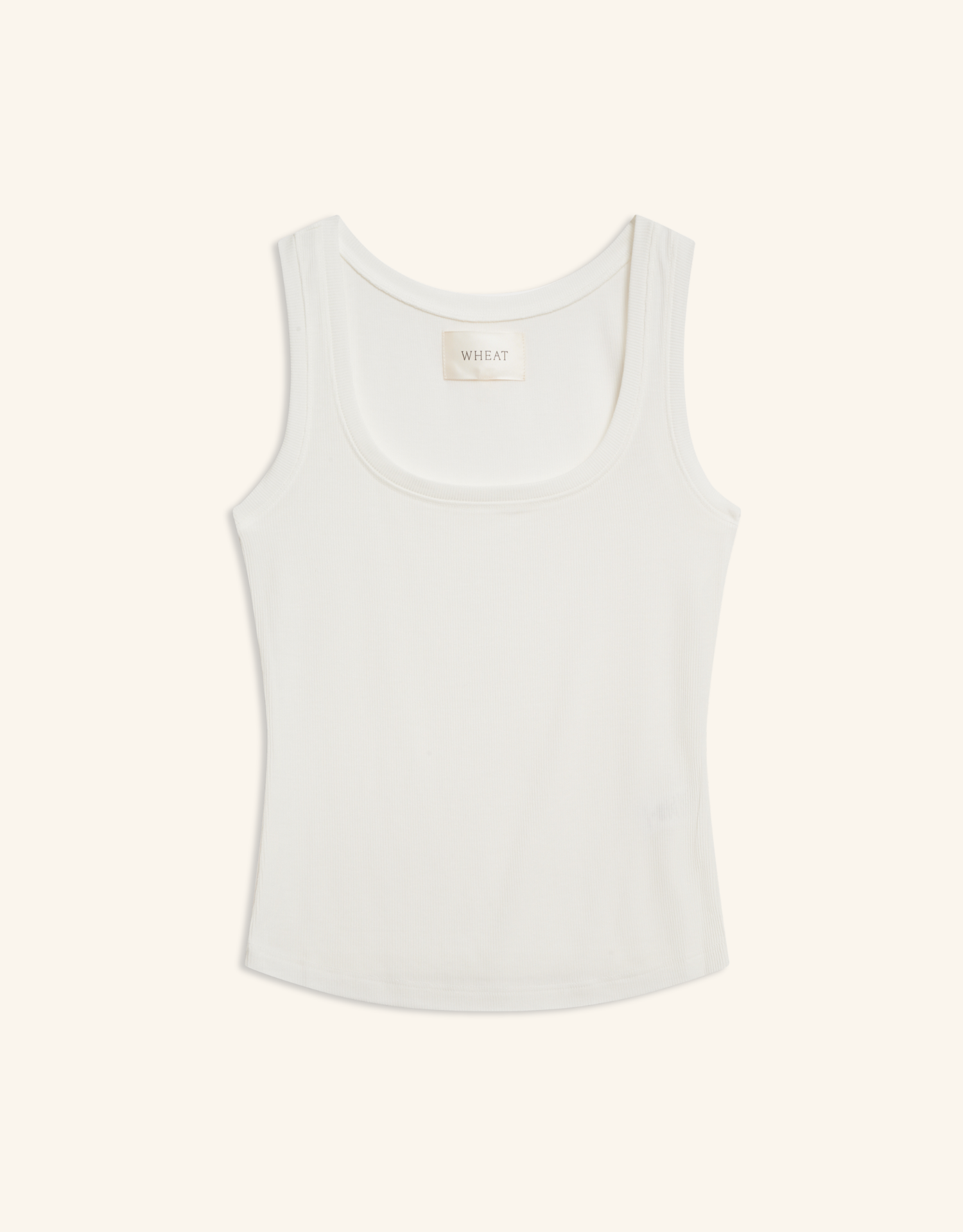 Franklin Ribbed Square Neck Tank - White