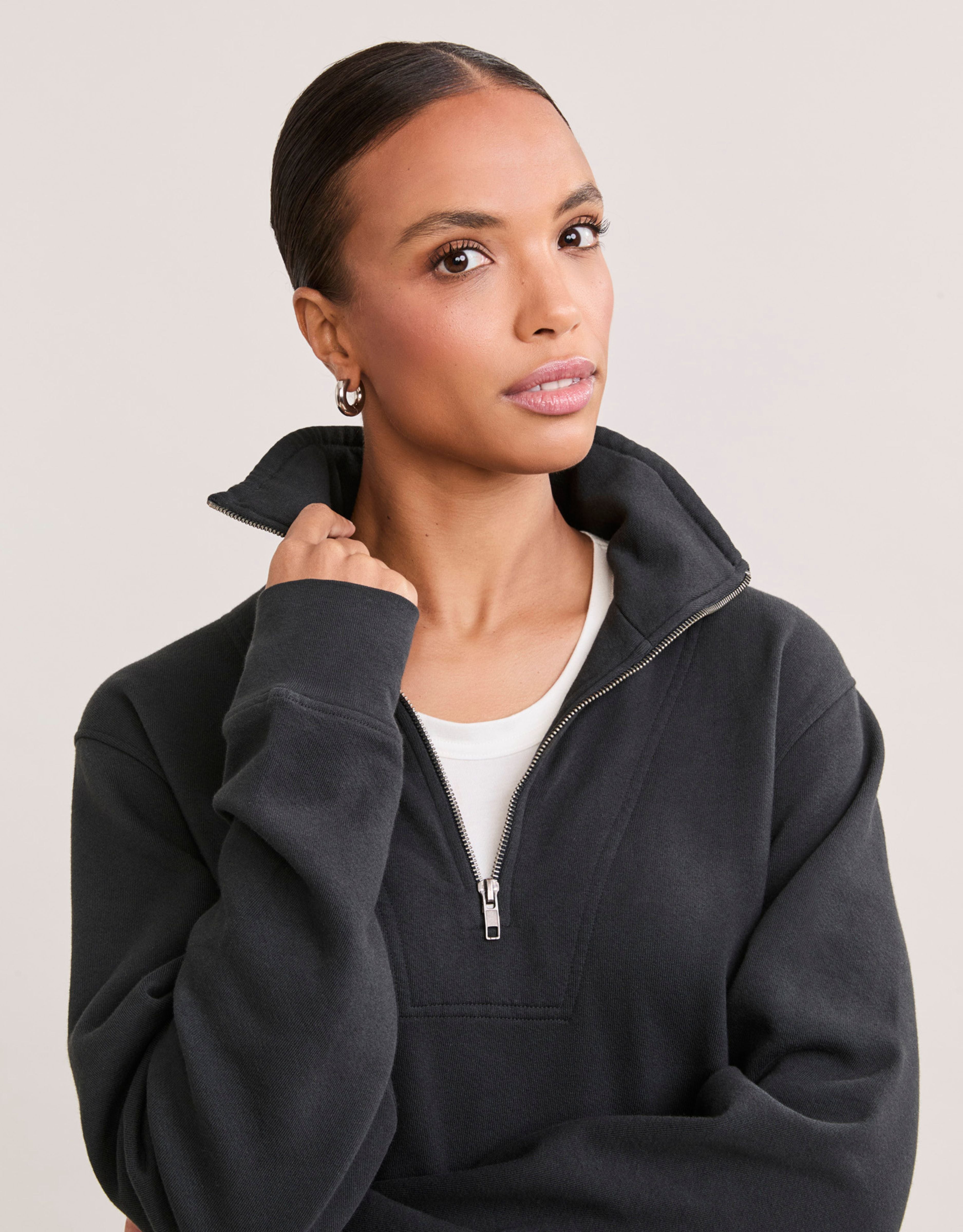 Oxford Unisex Quarter Zip - Washed Black