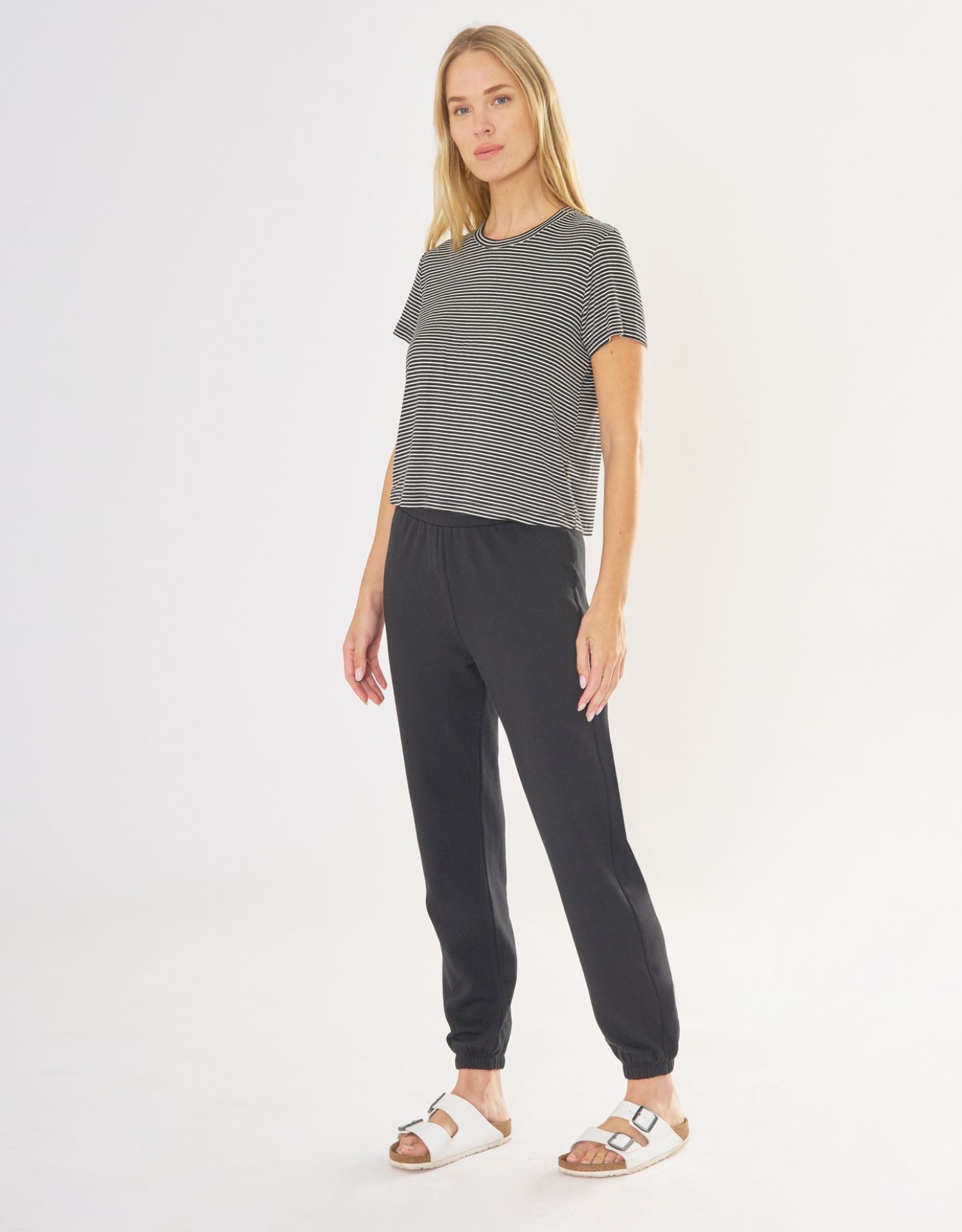 Brooklyn Tee - Black and White Stripe