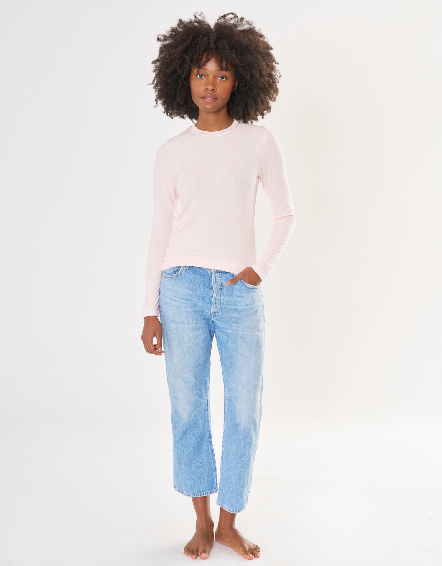 Chicago Ribbed Long Sleeve - Petal