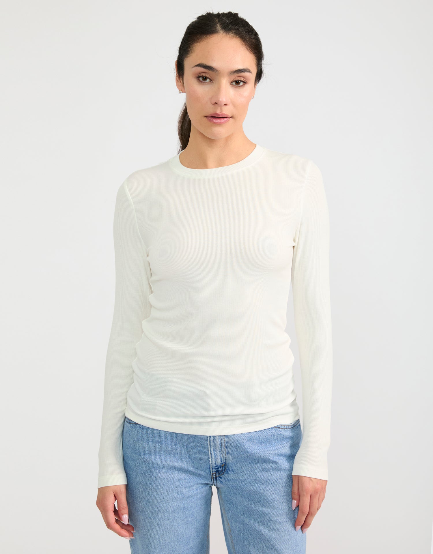 Chicago Ribbed Long Sleeve - White