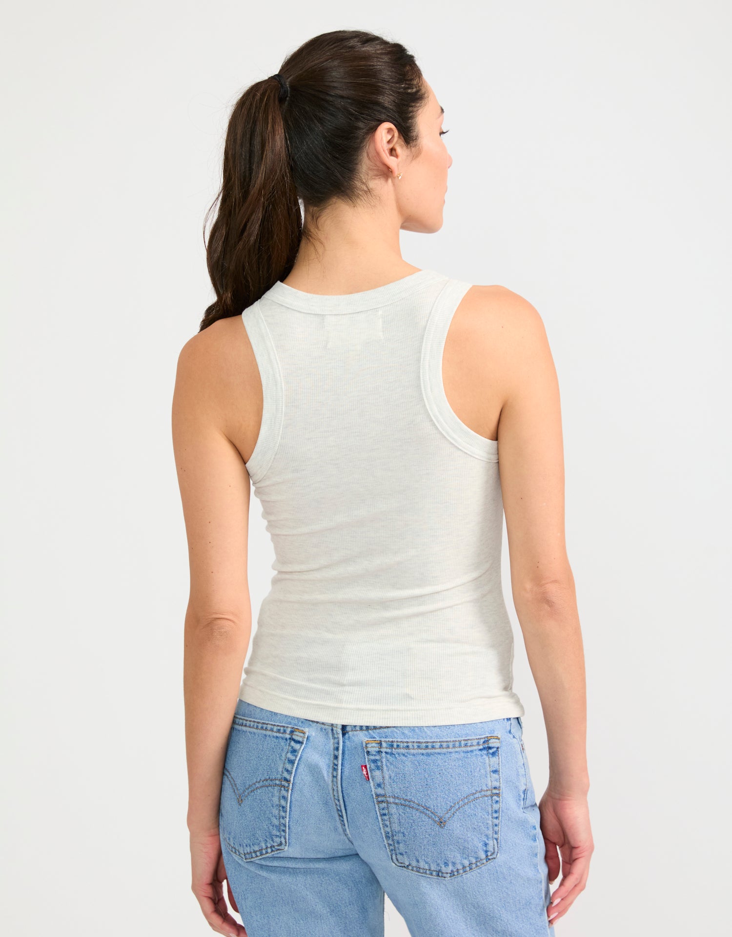 Knoxville Ribbed Tank - Heather Ash