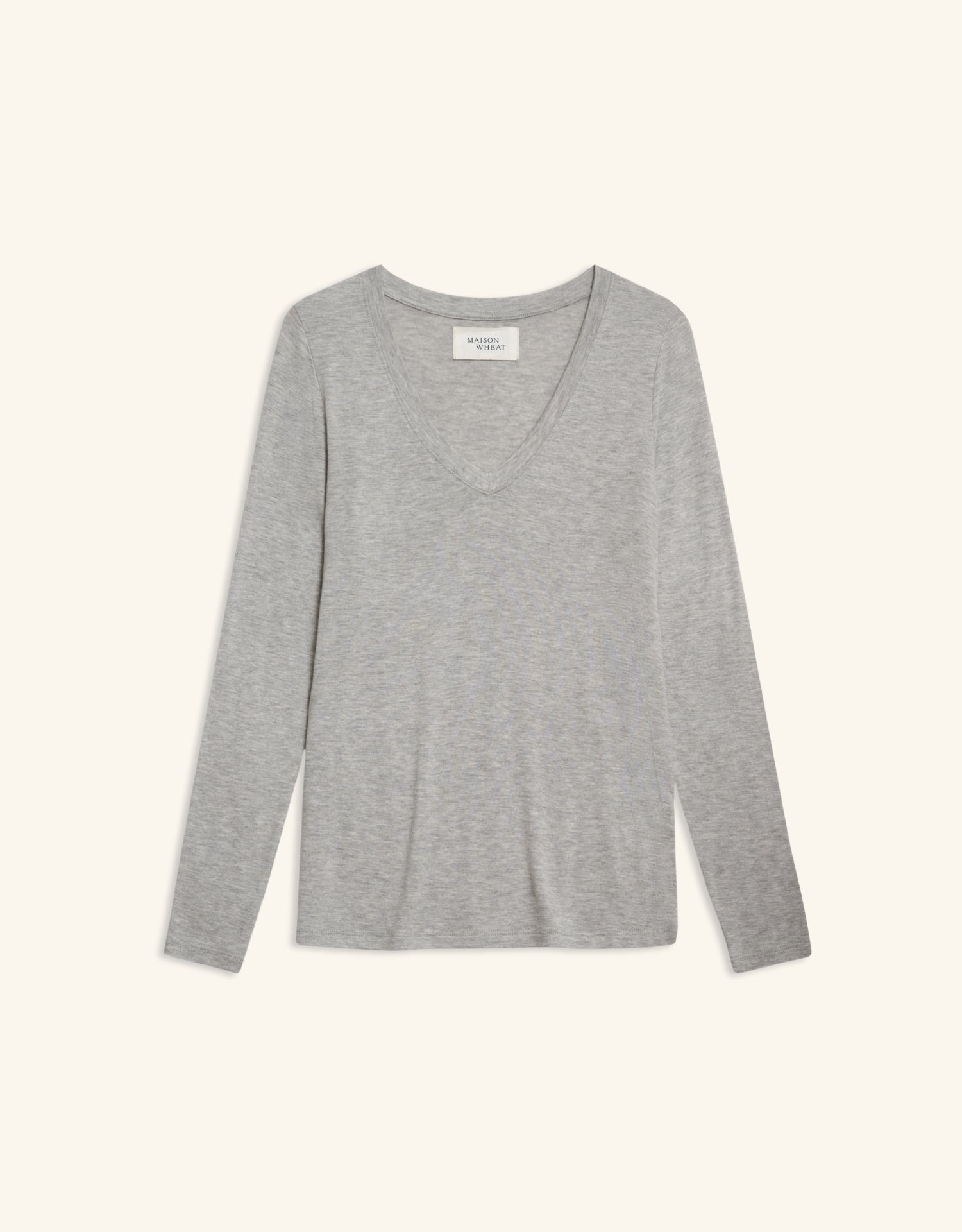 Memphis Long Sleeve V Neck Tee - Heather Grey