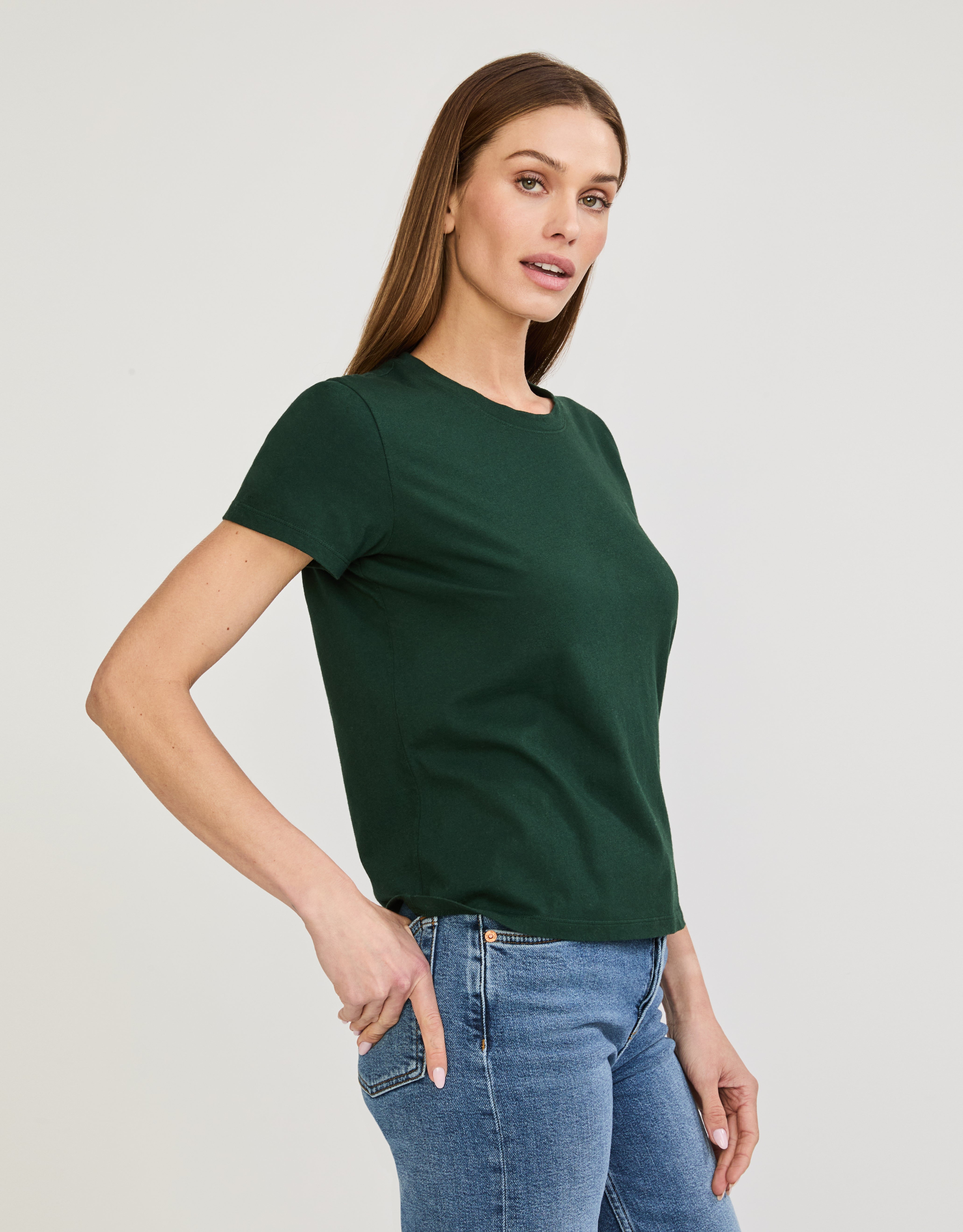 Charlotte Crew Neck Tee - Pine