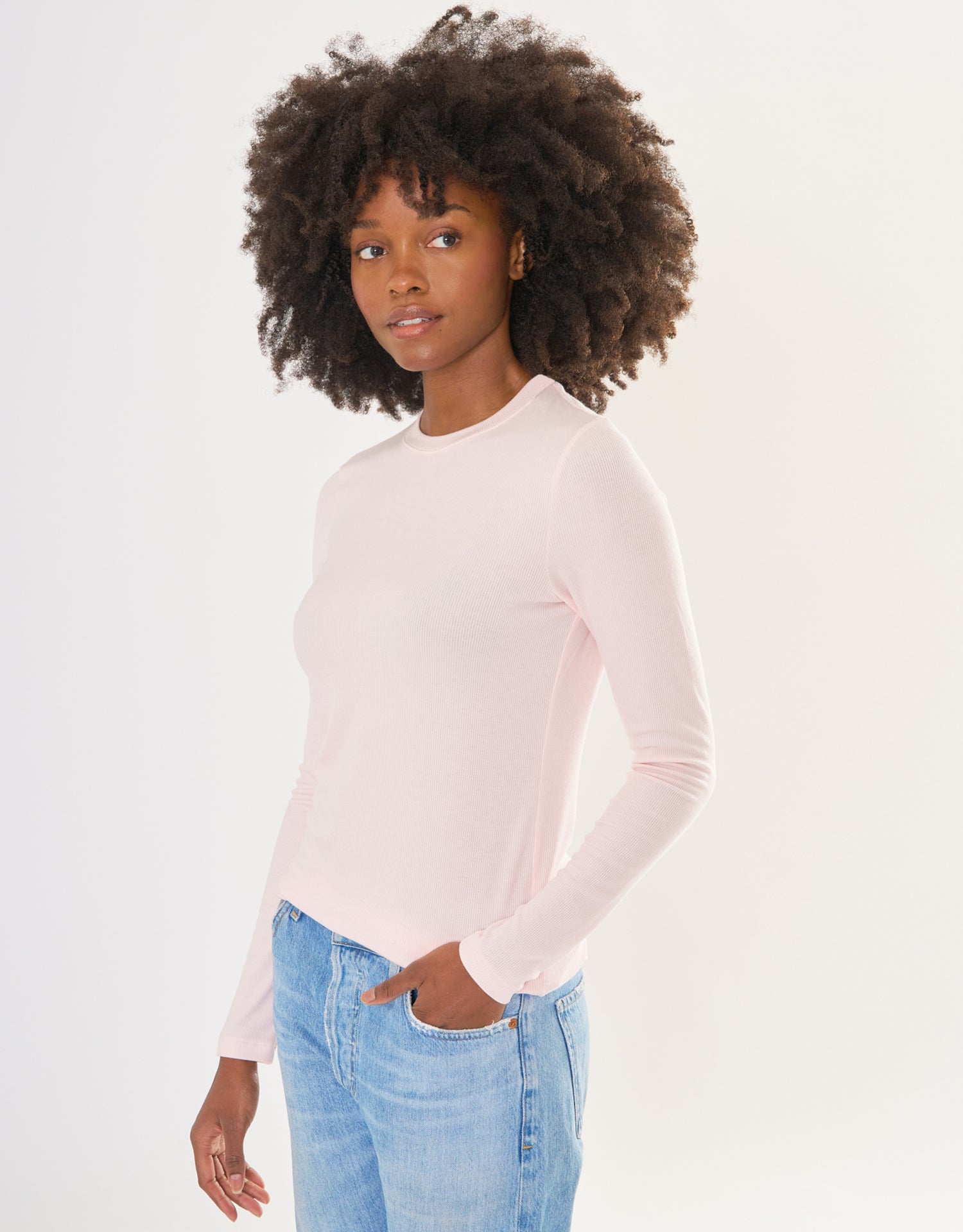 Chicago Ribbed Long Sleeve - Petal