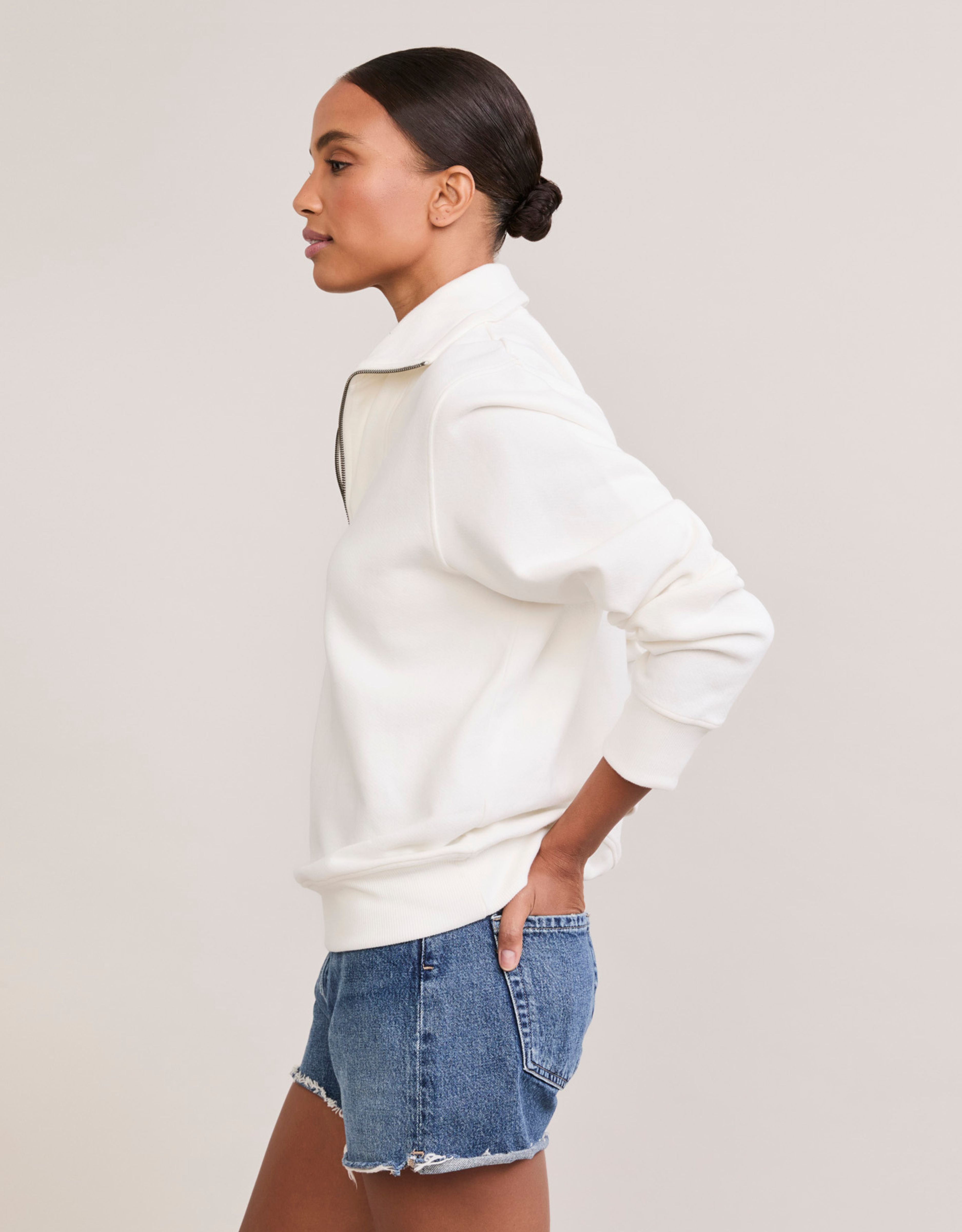 Oxford Unisex Quarter Zip - White