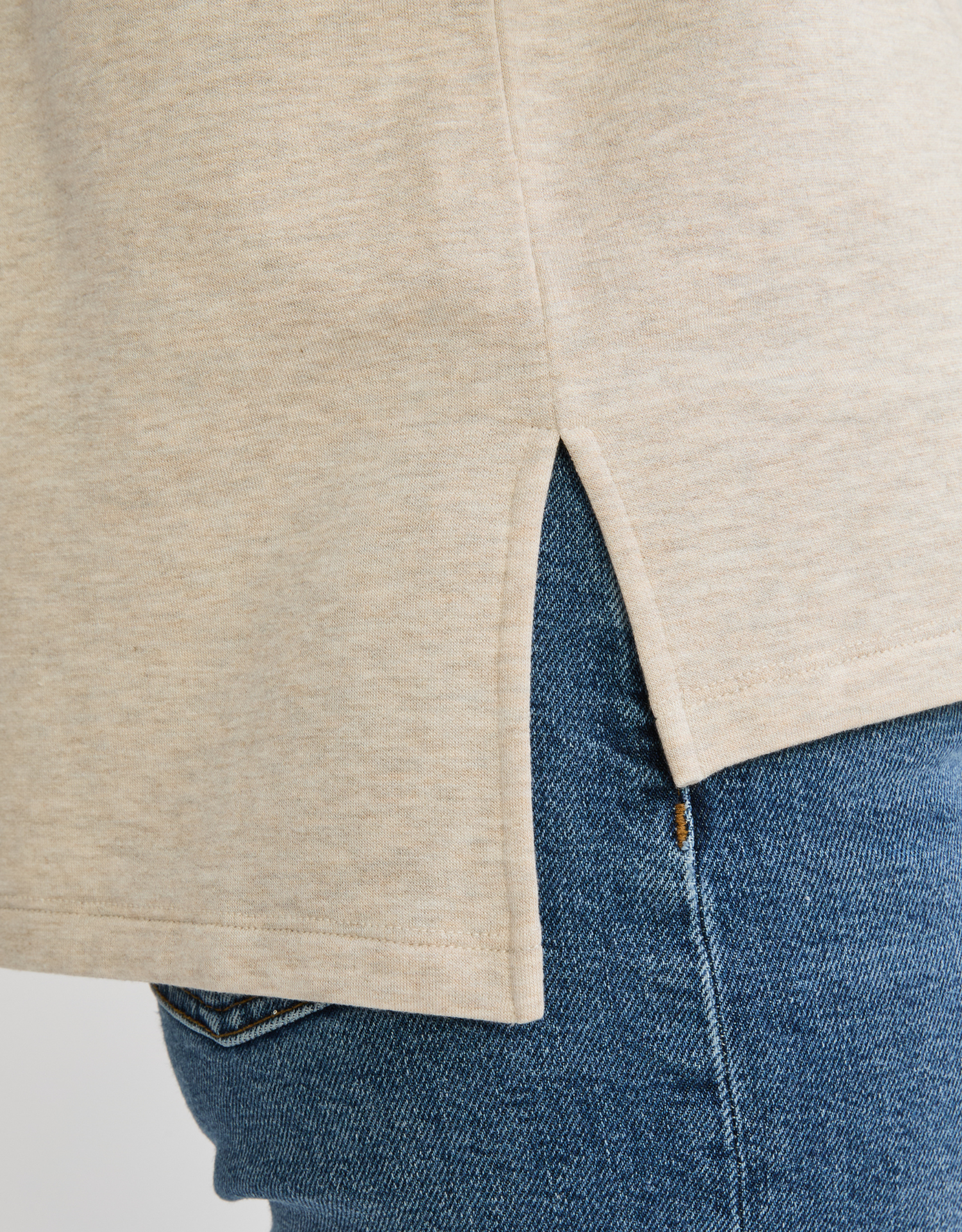 Houston Long Sleeve V Neck - Oatmeal