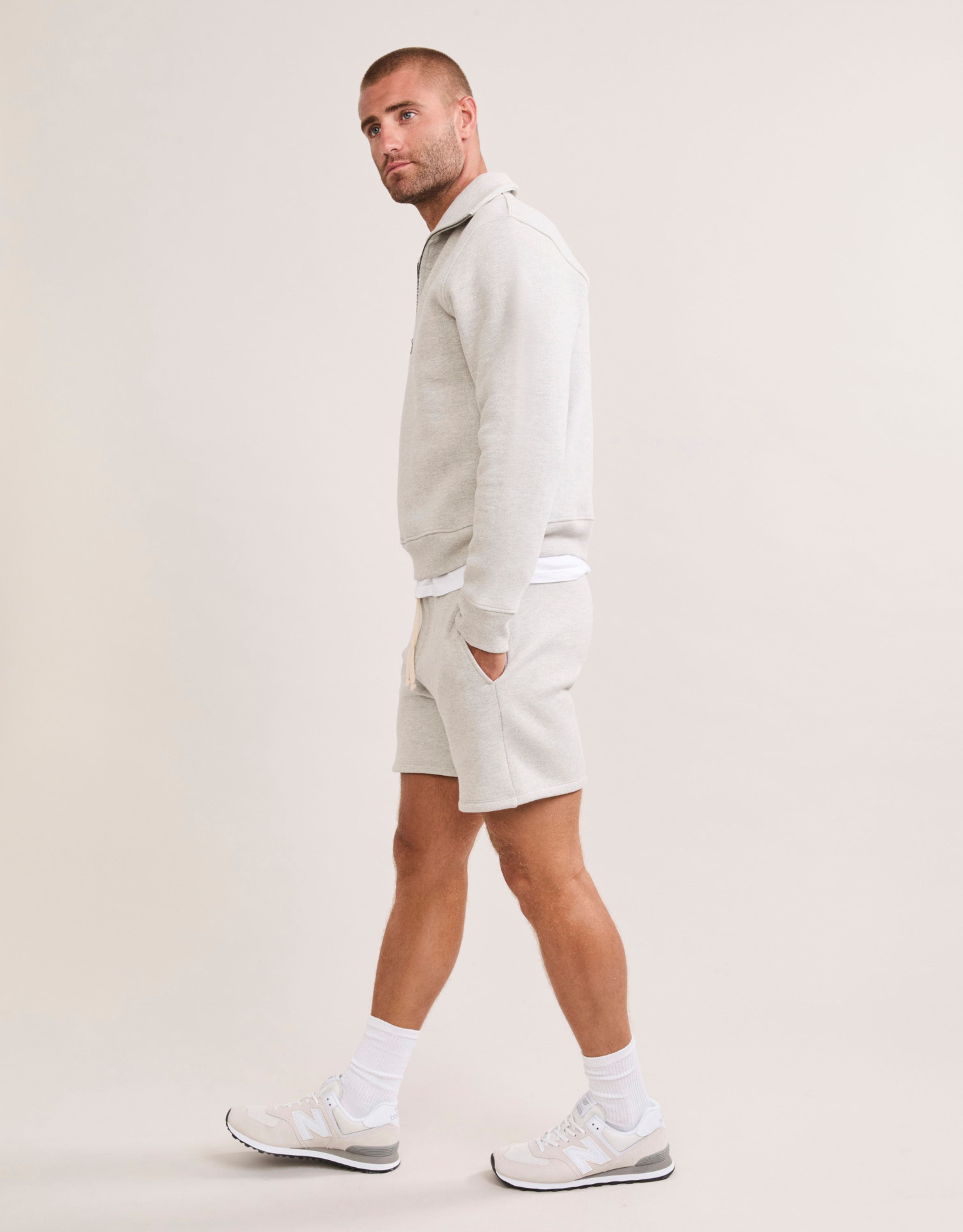 Oxford Unisex Quarter Zip - Heather Grey