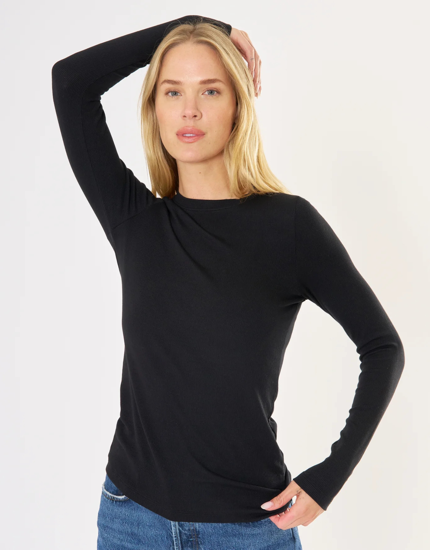Chicago Ribbed Long Sleeve - Black