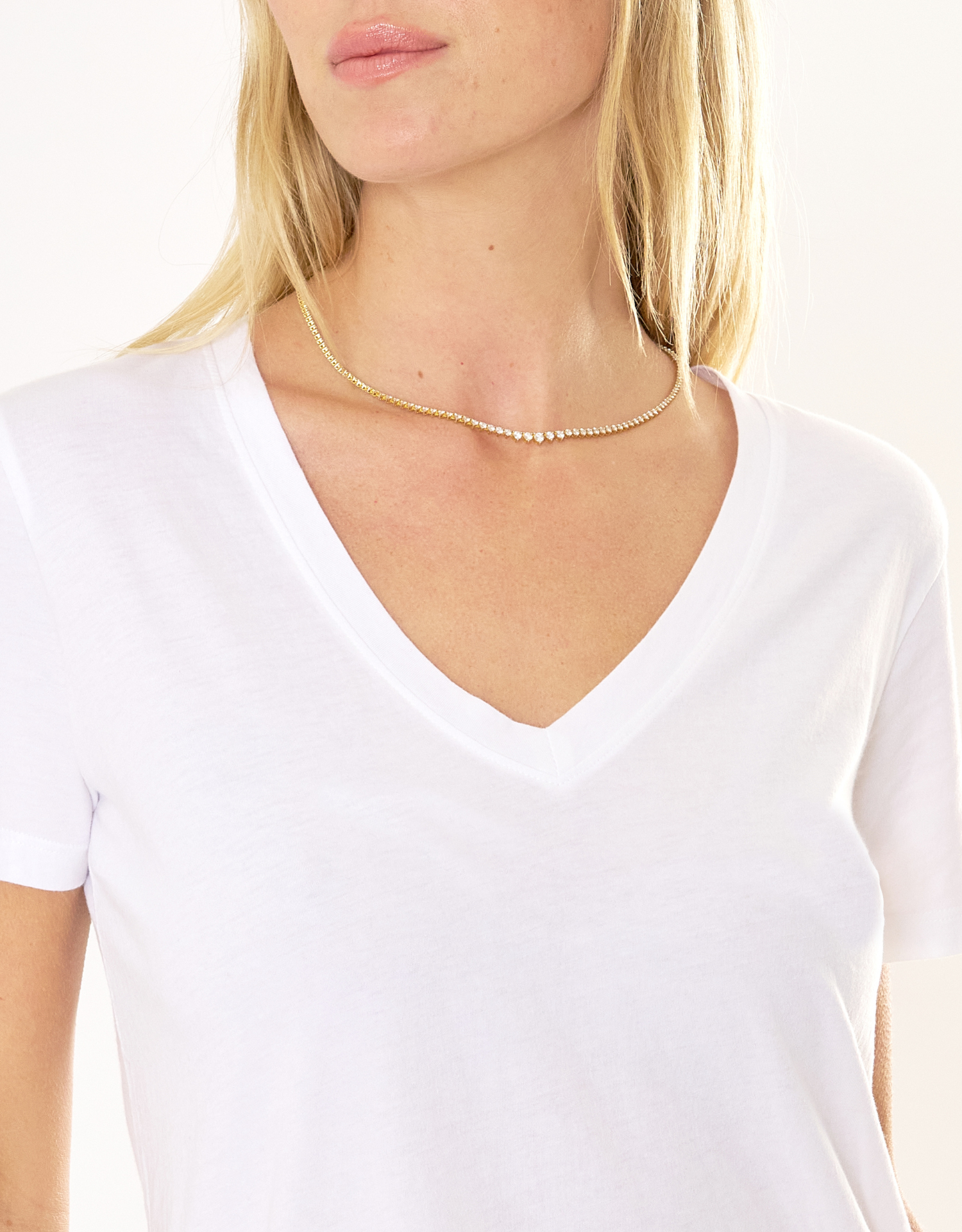Charleston V Neck Tee - White