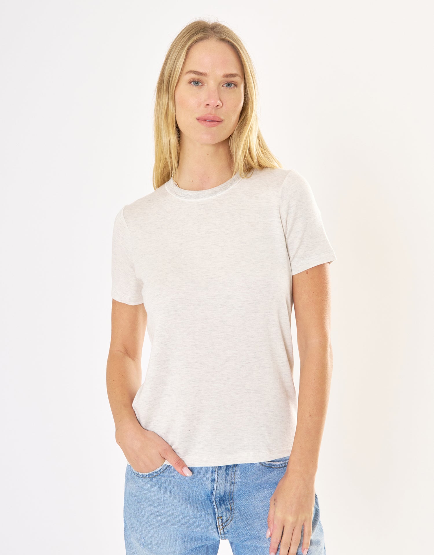 St. Tropez Crew Neck Tee - Heather Ash