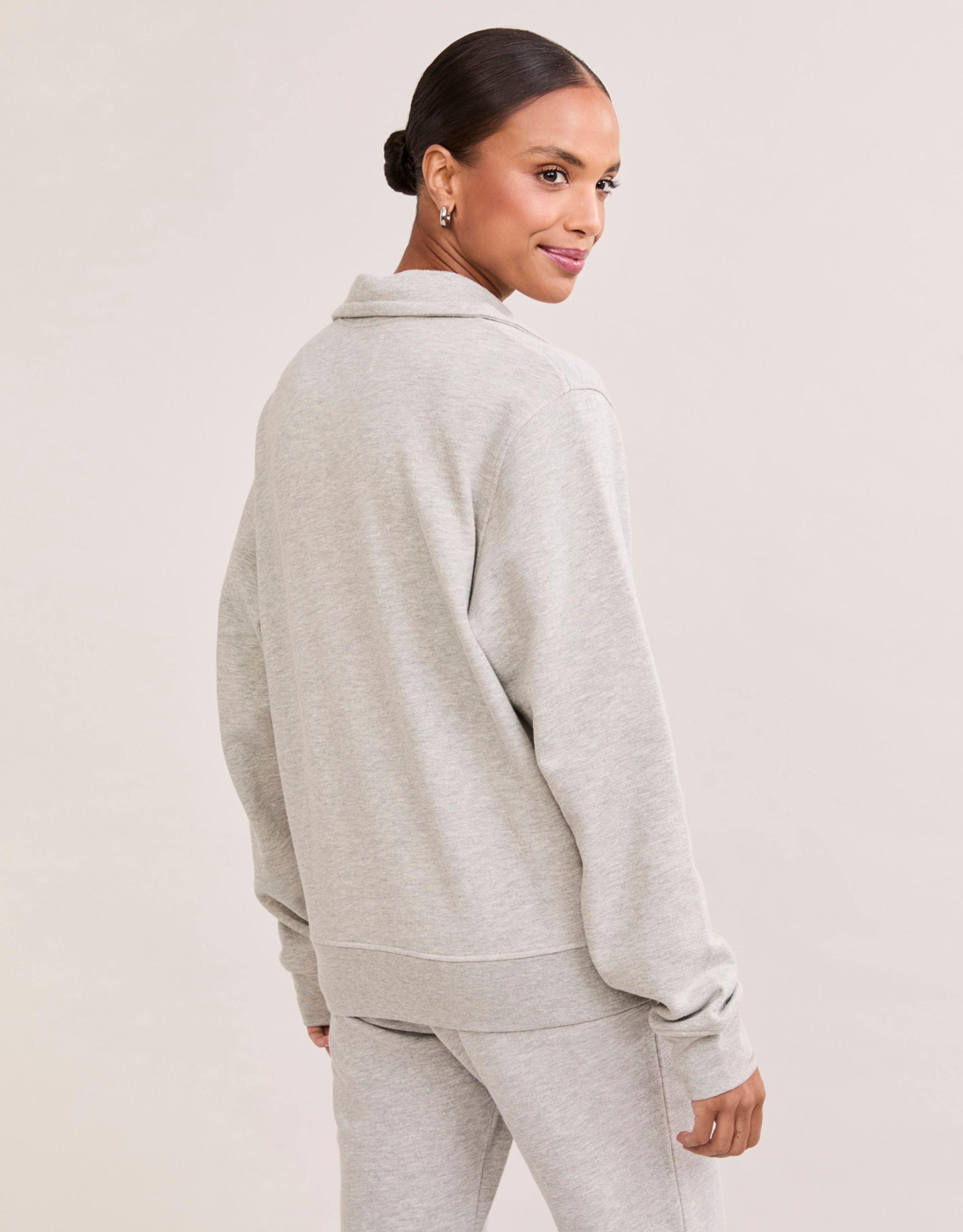 Oxford Unisex Quarter Zip - Heather Grey