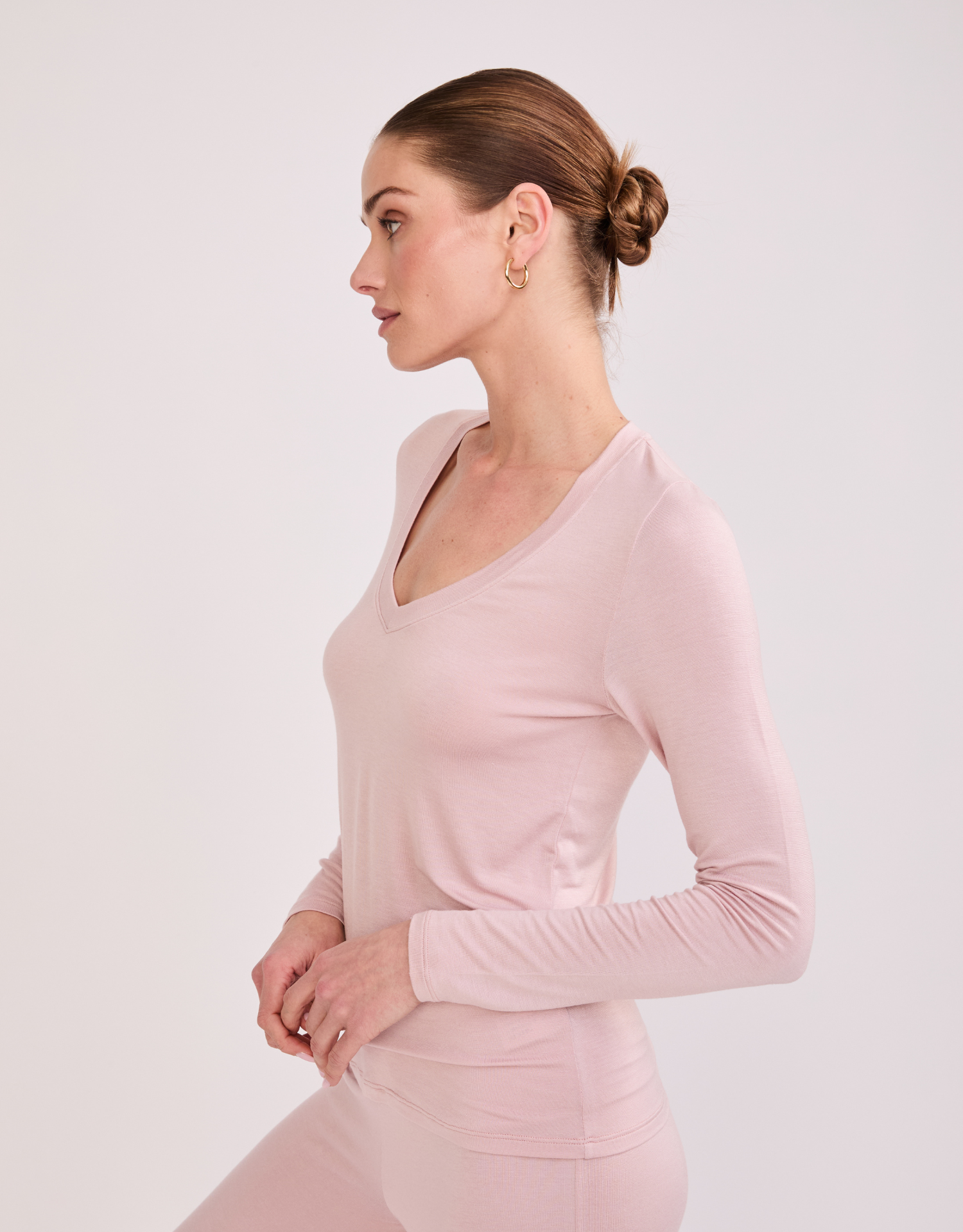 Memphis Long Sleeve V Neck Tee - Wildflower