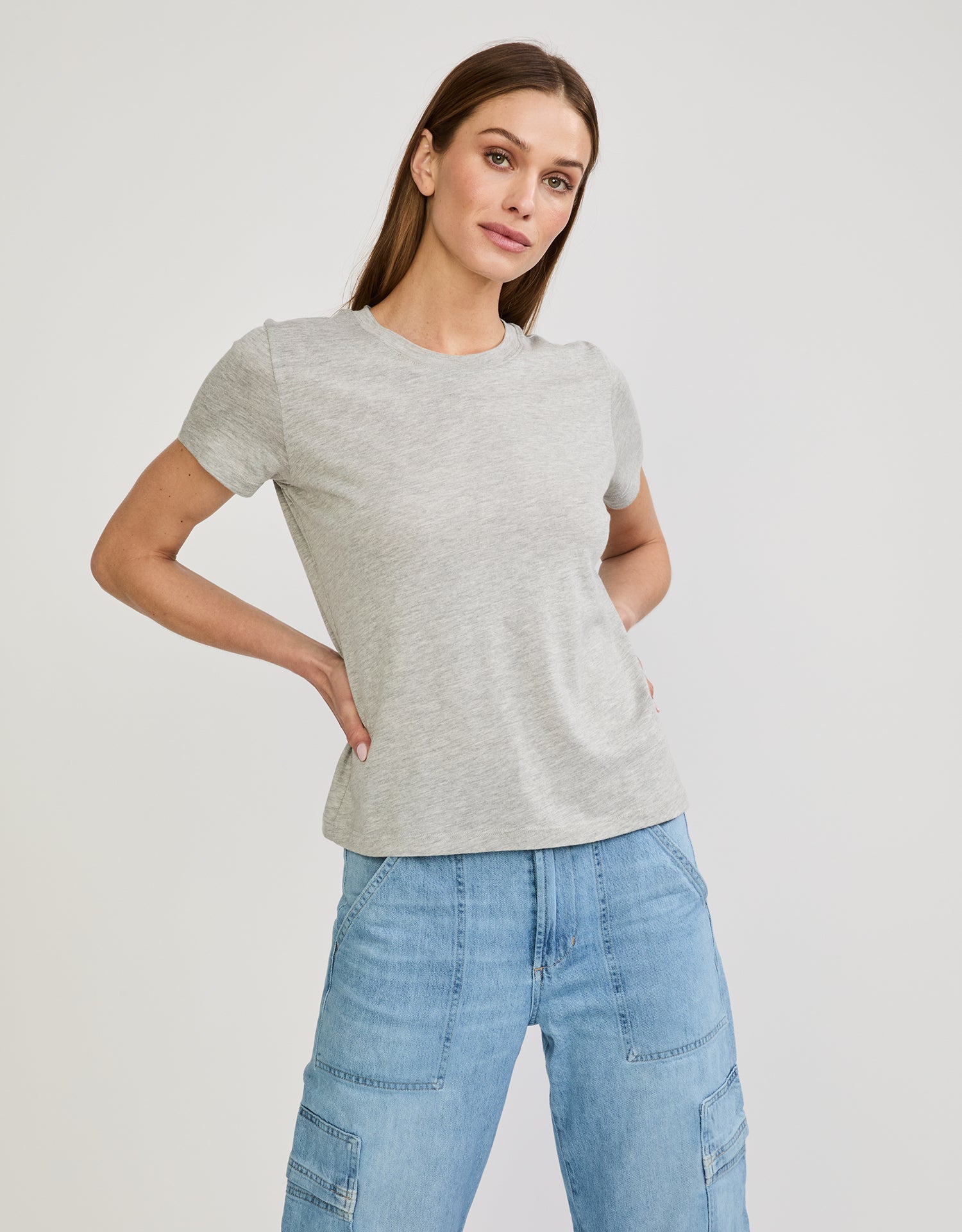 Charlotte Crew Neck Tee - Heather Grey