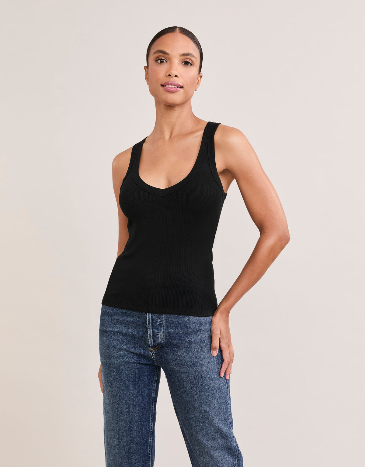 Augusta Ribbed V Neck Tank