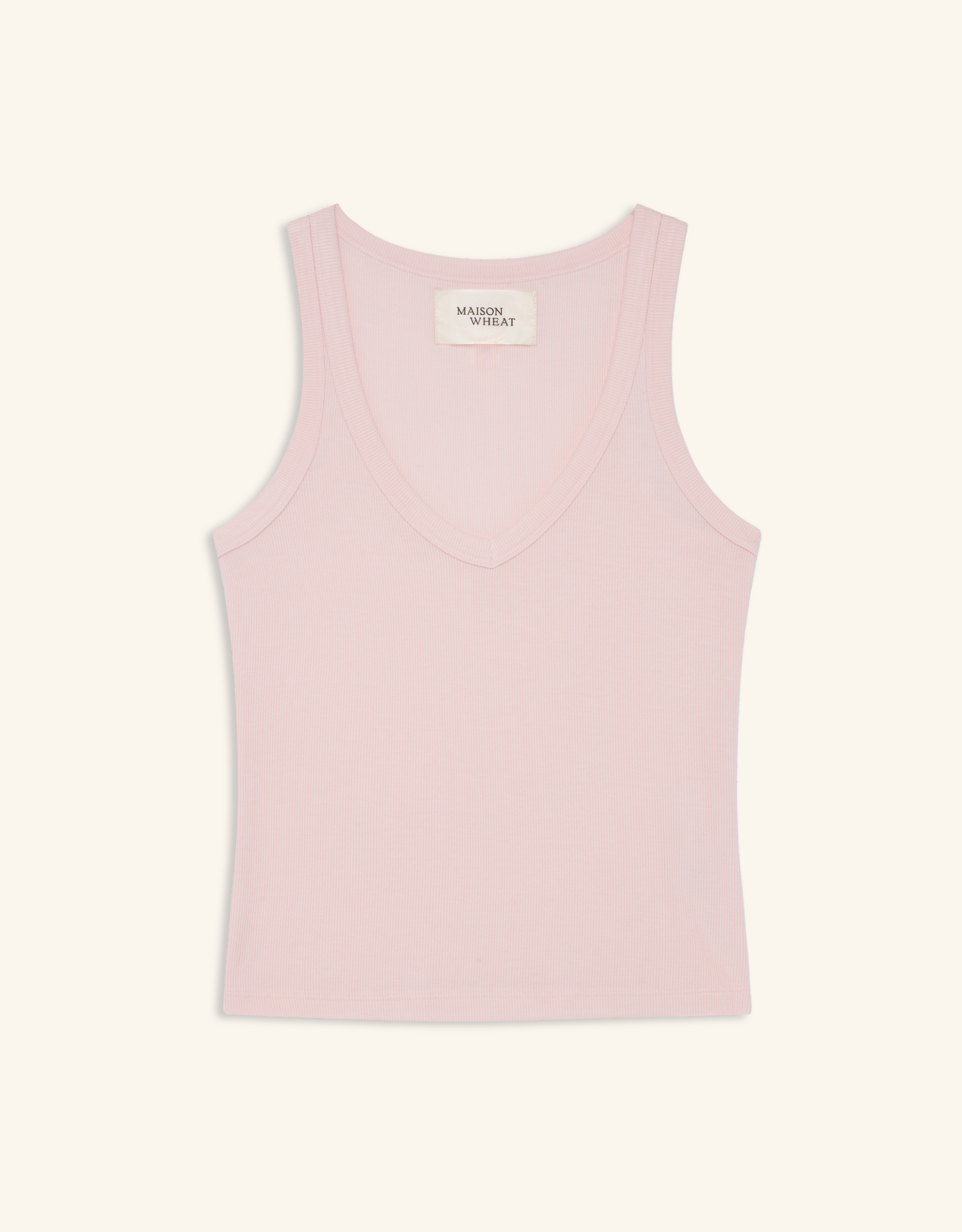 Augusta Ribbed V Neck Tank - Petal