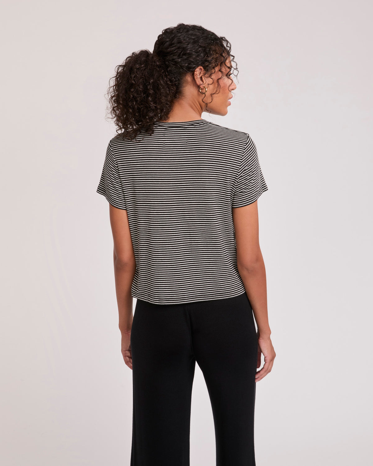 Brooklyn Tee - Black and White Stripe