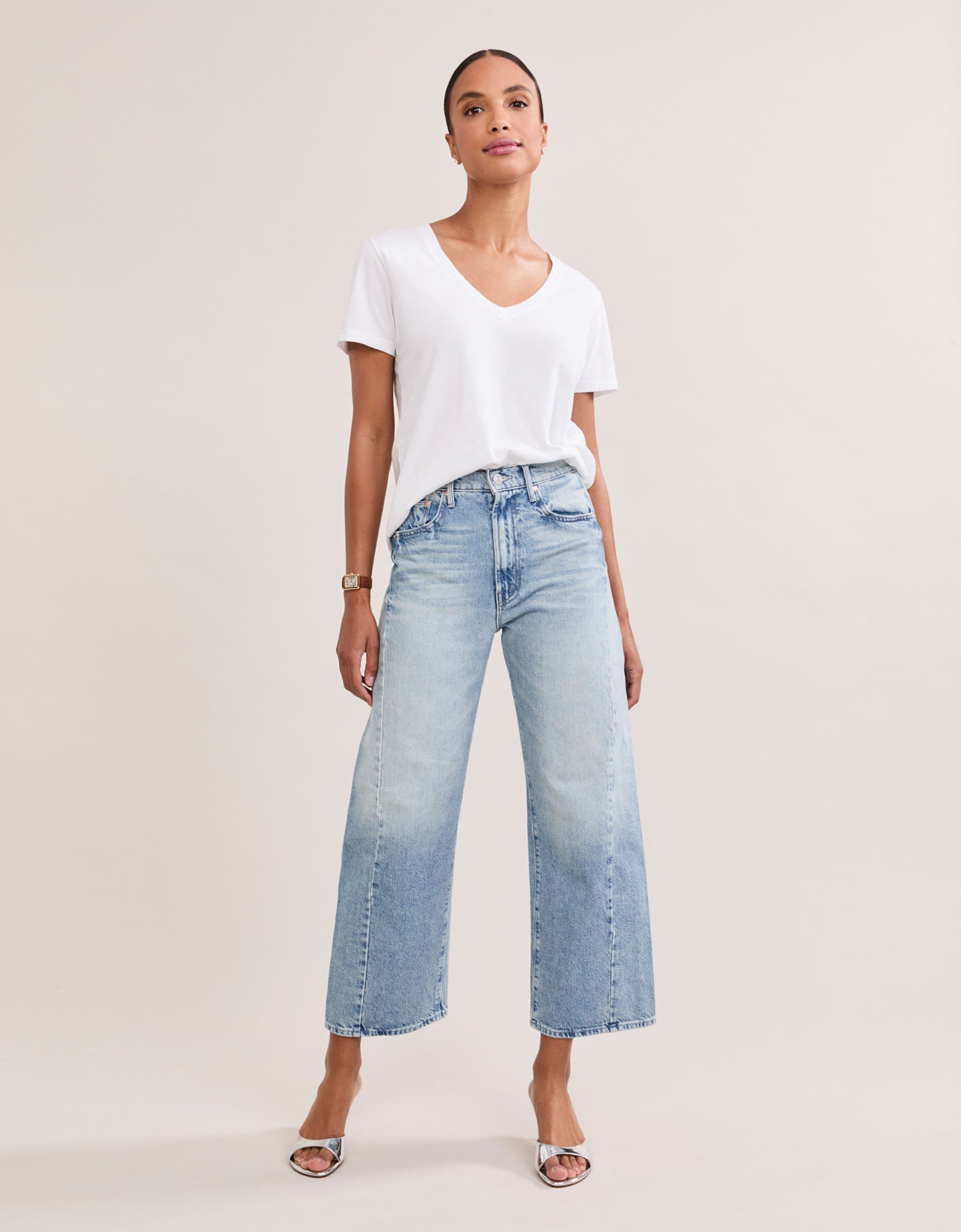 Charleston V Neck Tee - White
