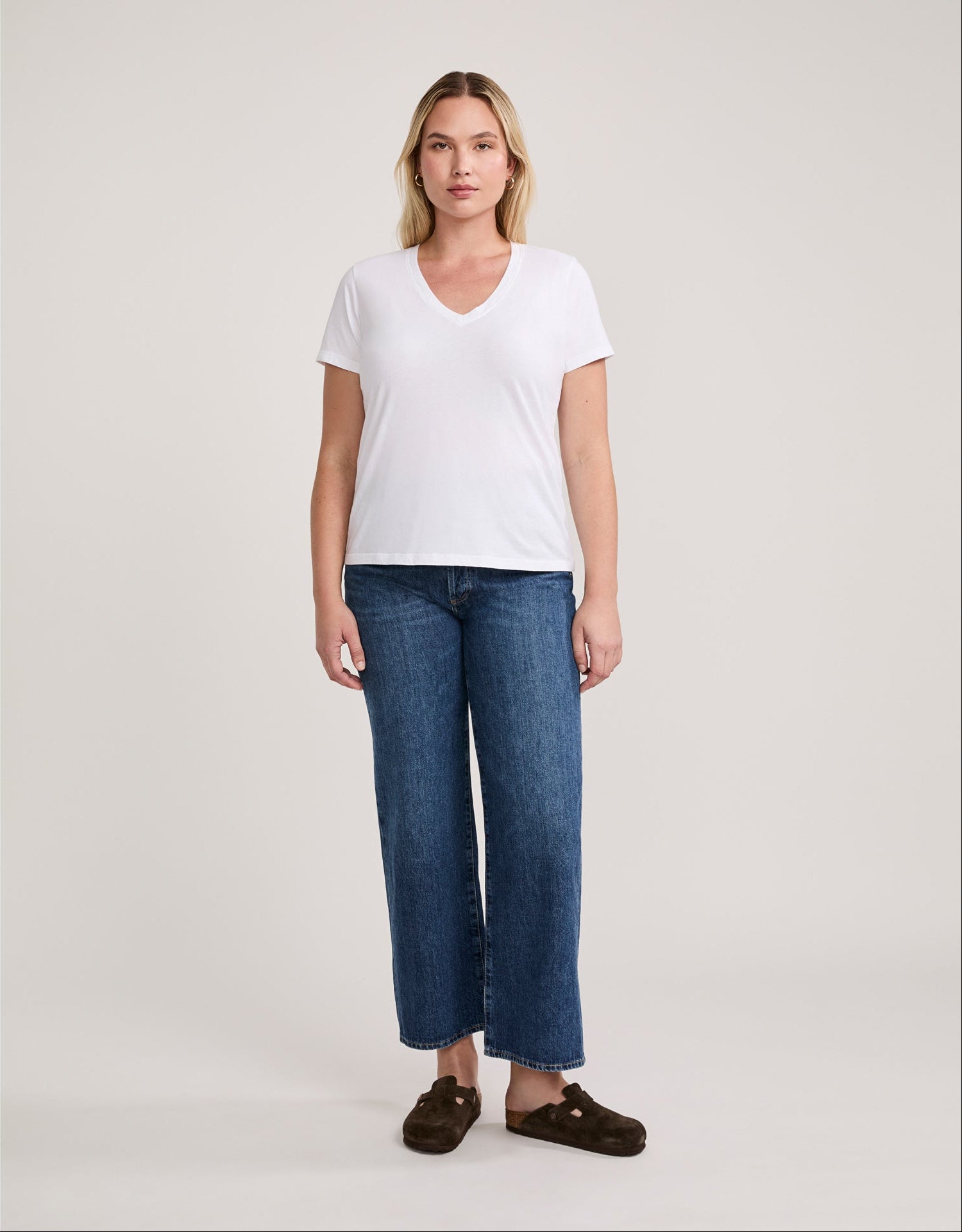 Charleston V Neck Tee - White