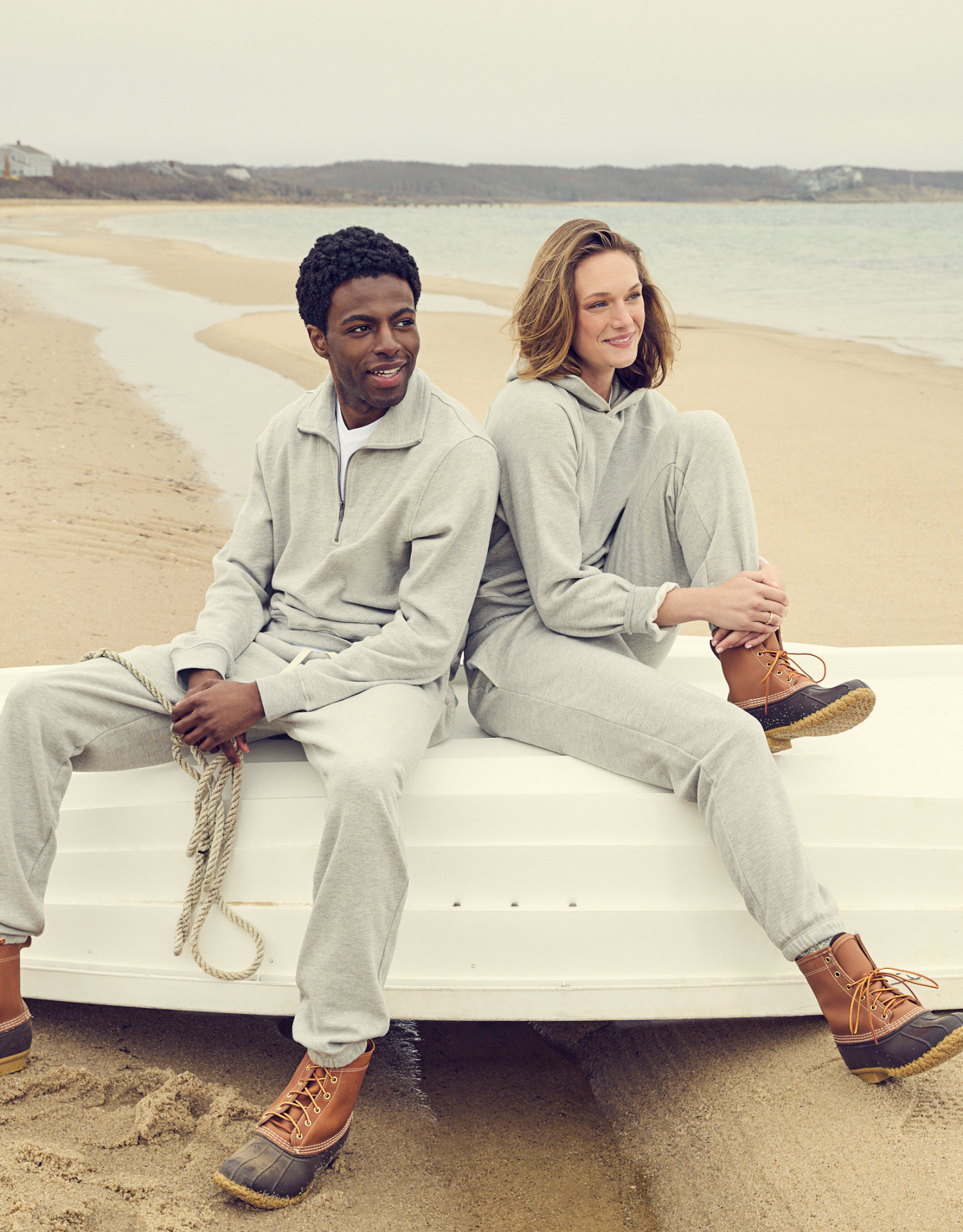 Oxford Unisex Quarter Zip - Heather Grey