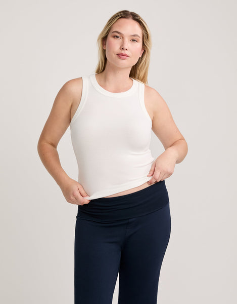 Knoxville Ribbed Tank - White