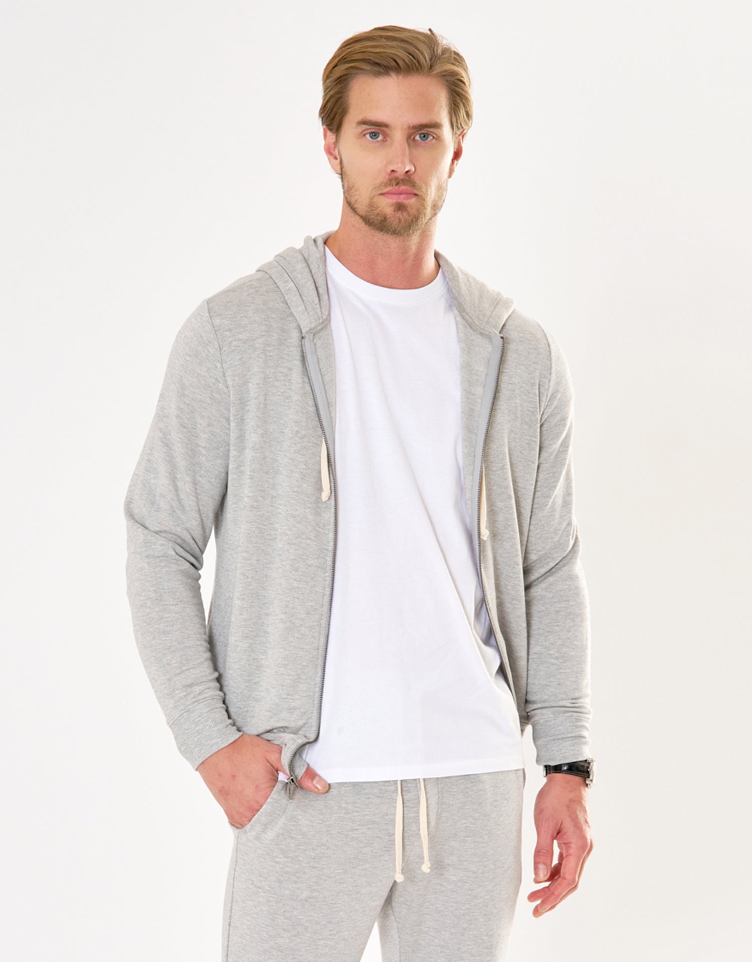 Richmond Unisex Zip Hoodie - Heather Grey