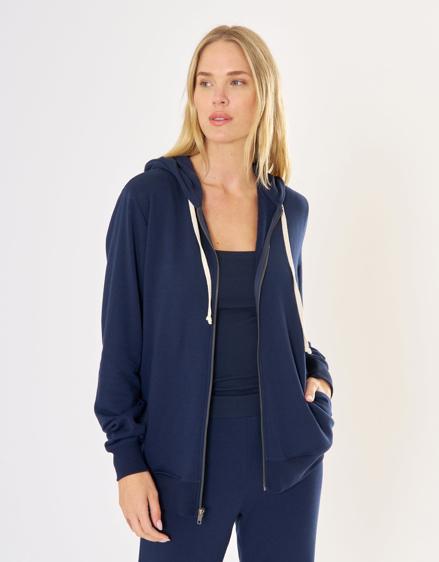 Richmond Unisex Zip Hoodie - Navy