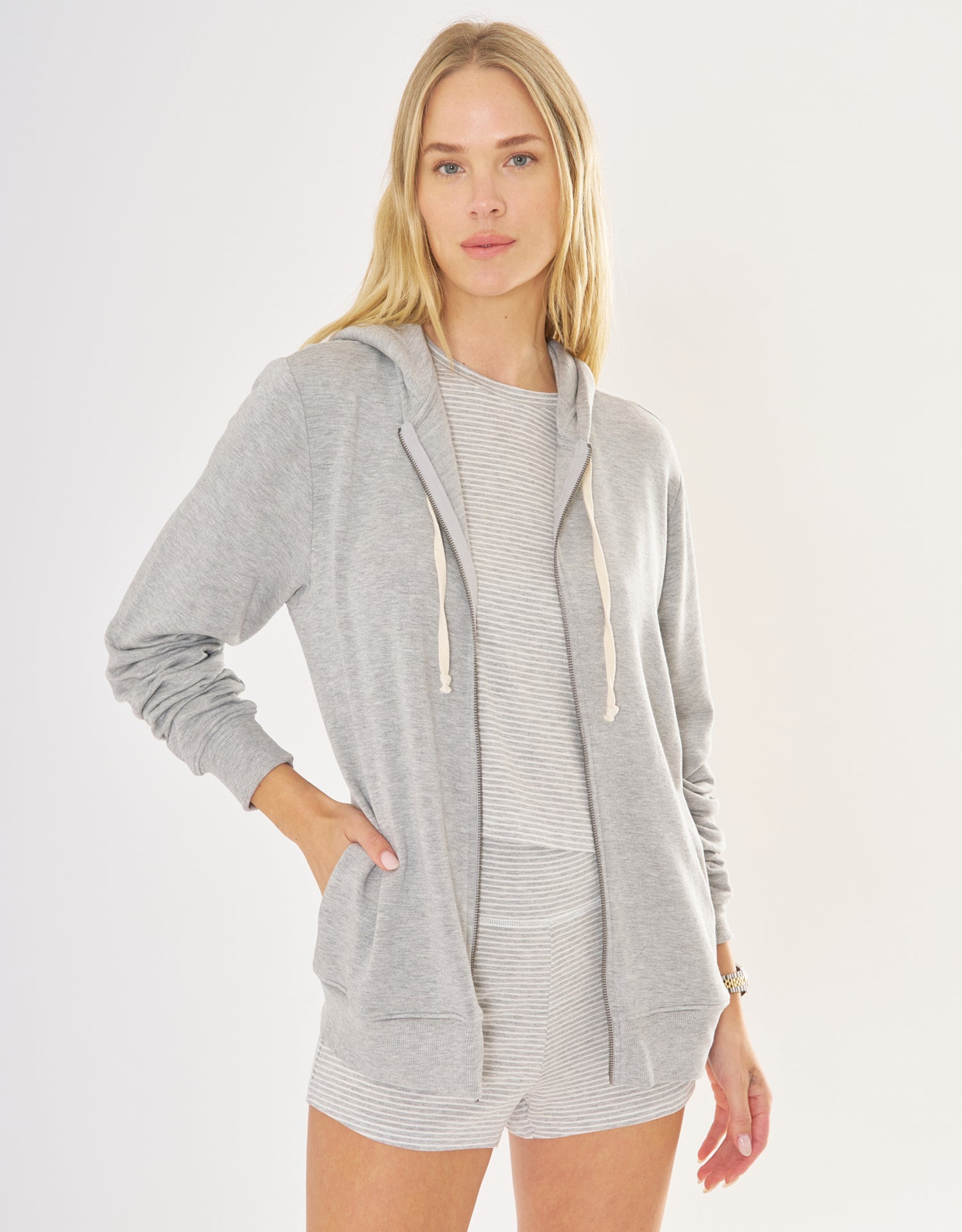 Richmond Unisex Zip Hoodie - Heather Grey