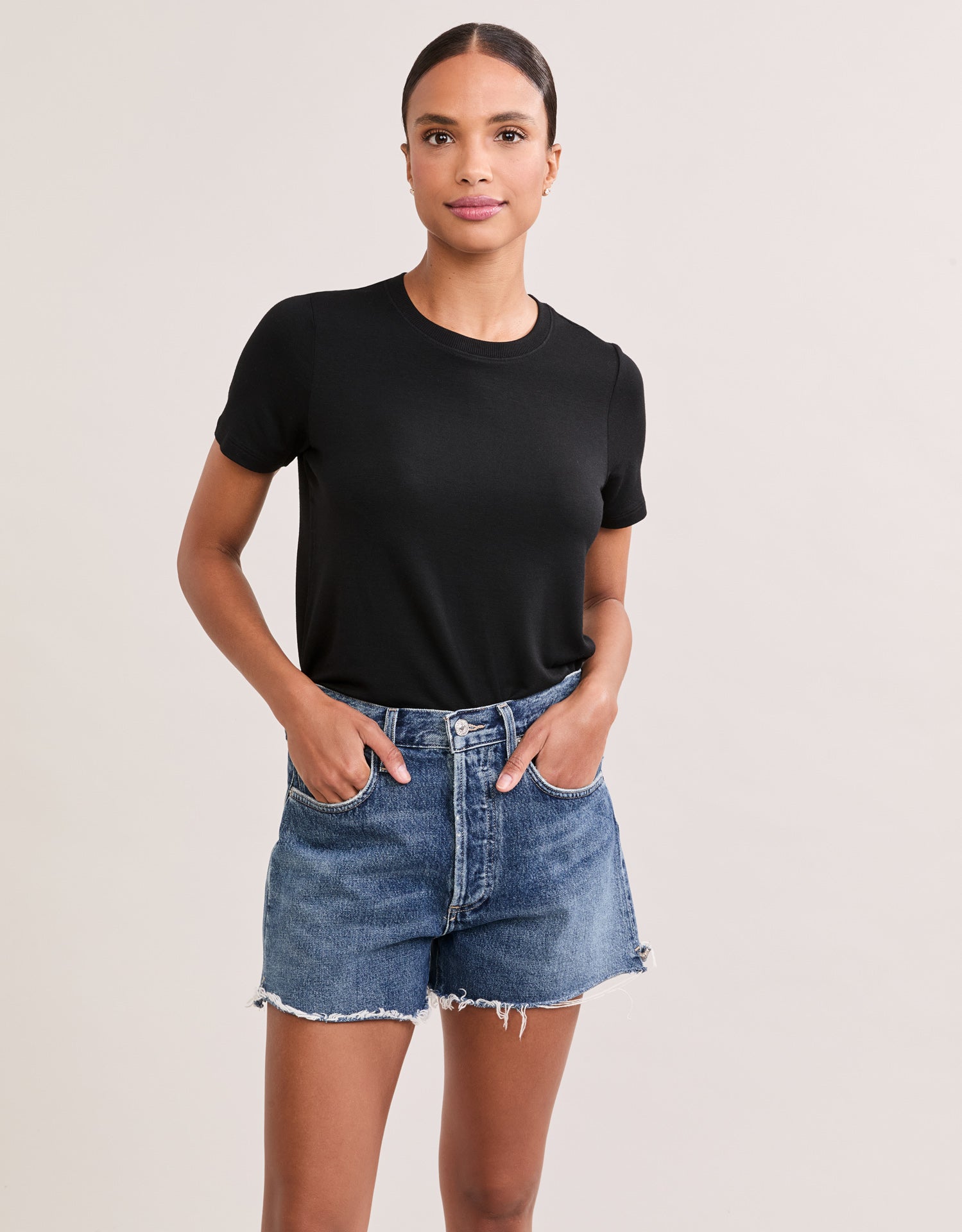 St. Tropez Crew Neck Tee - Black