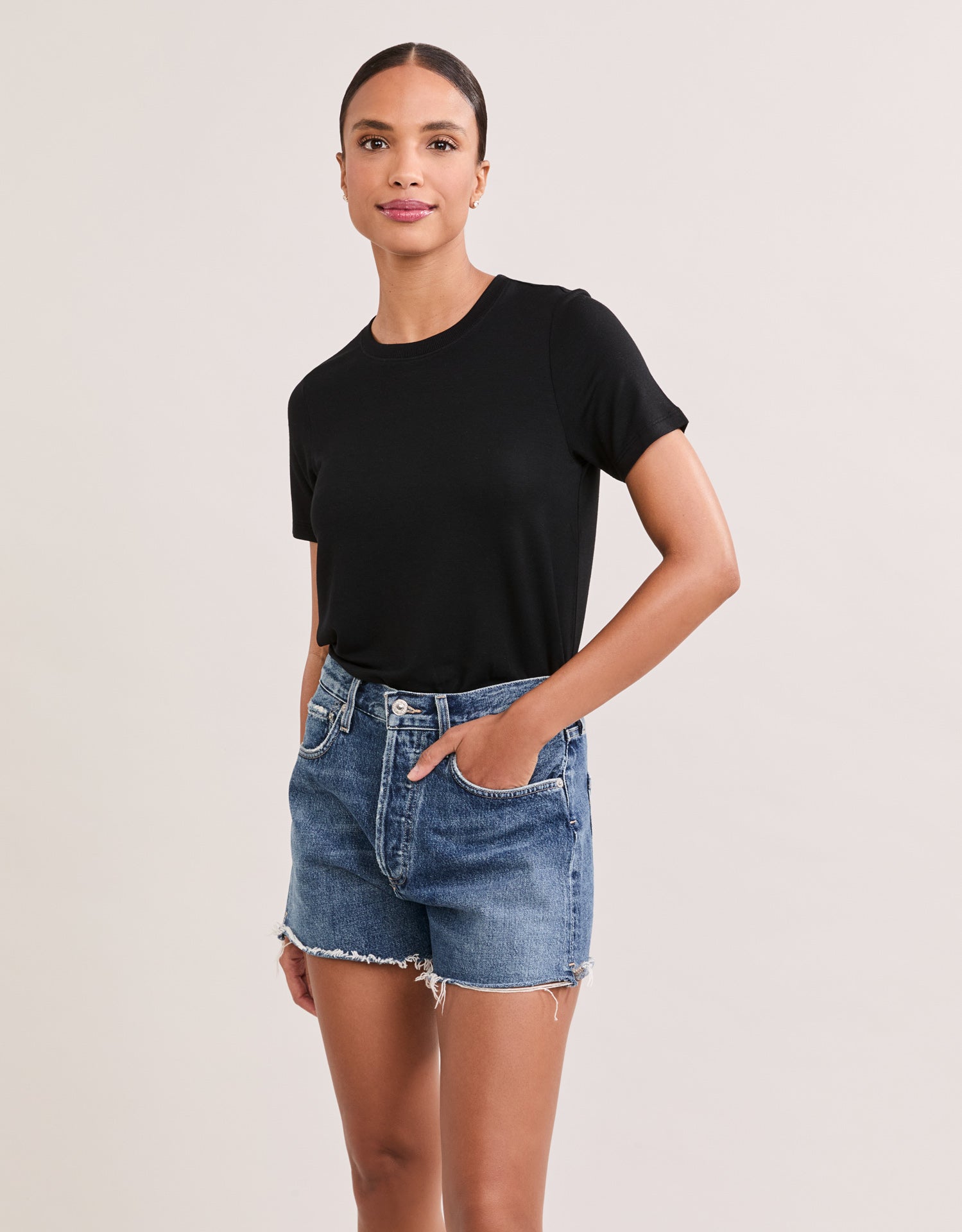 St. Tropez Crew Neck Tee - Black