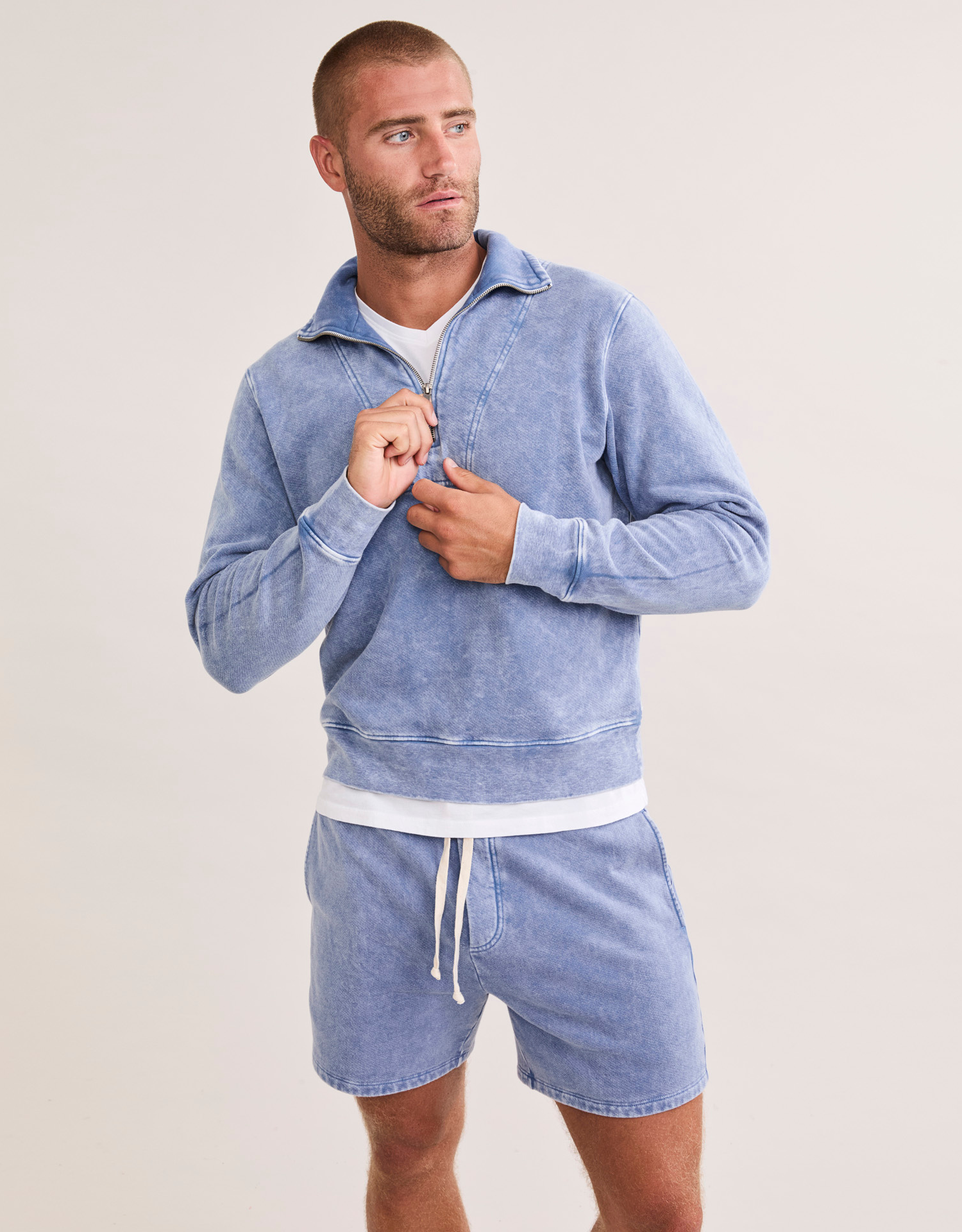 Oxford Unisex Quarter Zip - Blueberry
