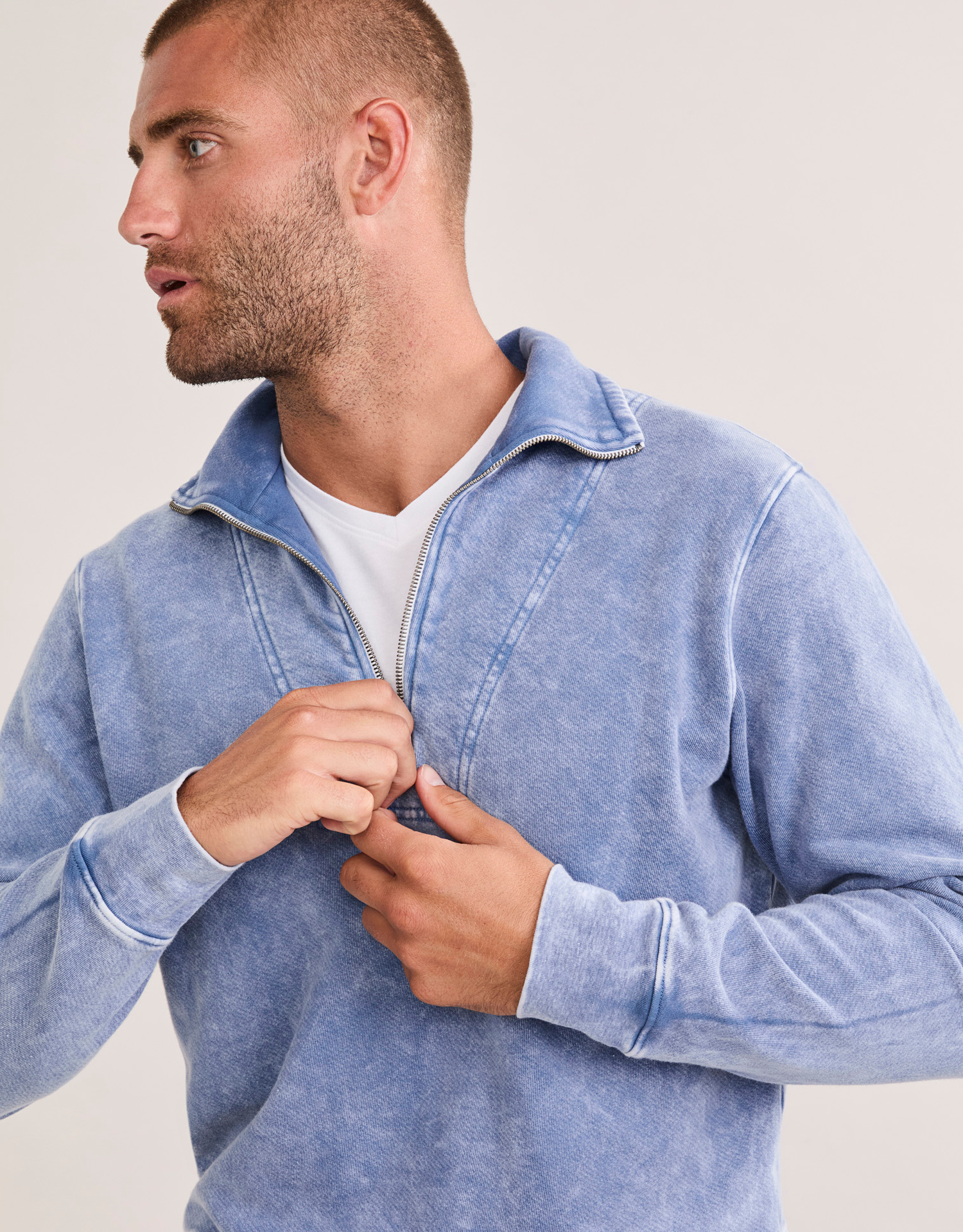 Oxford Unisex Quarter Zip - Blueberry