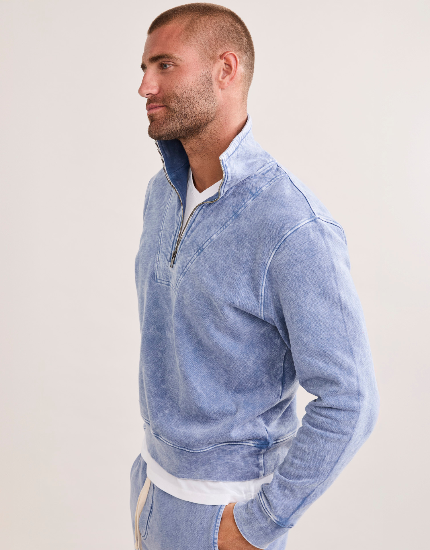 Oxford Unisex Quarter Zip - Blueberry