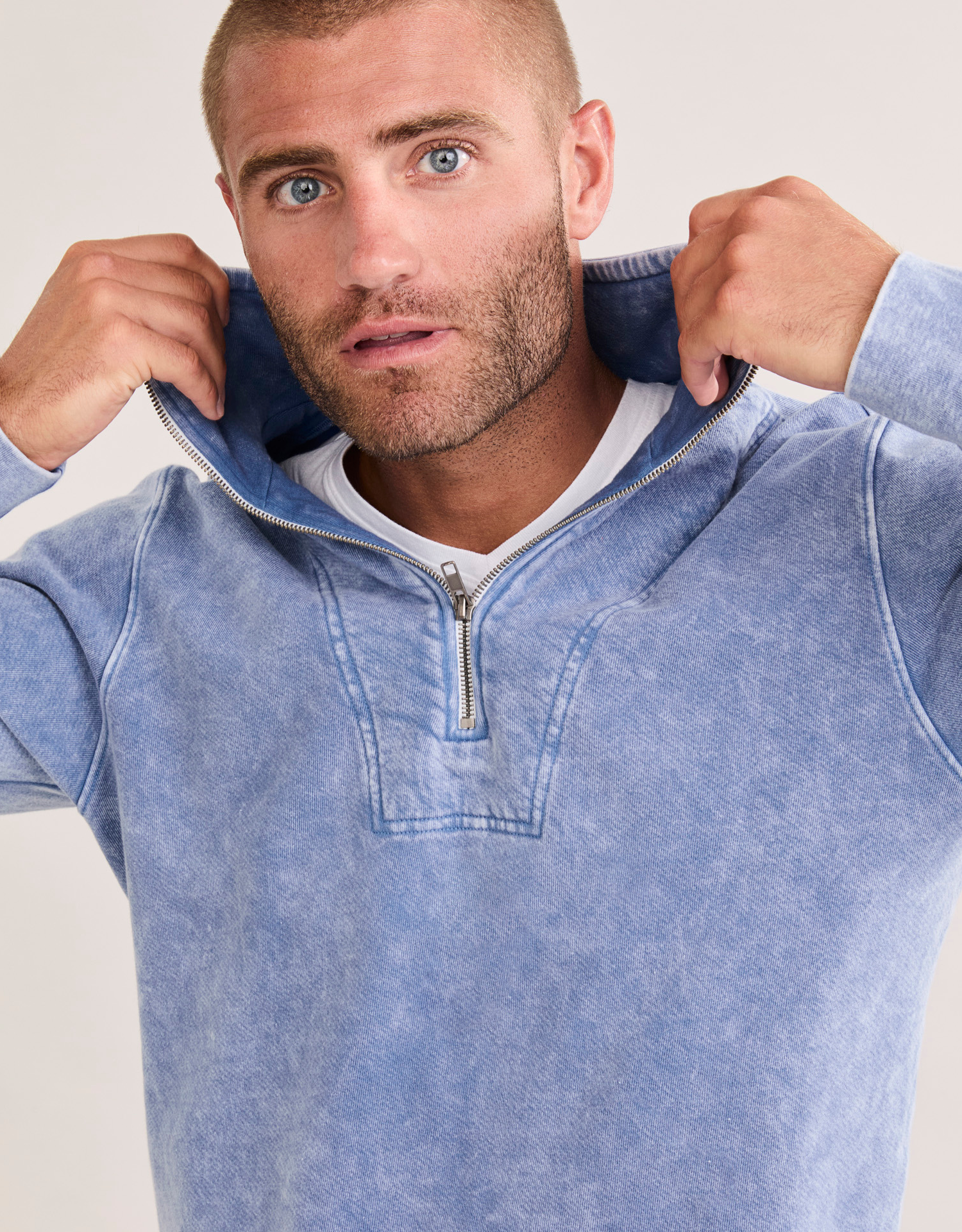 Oxford Unisex Quarter Zip - Blueberry