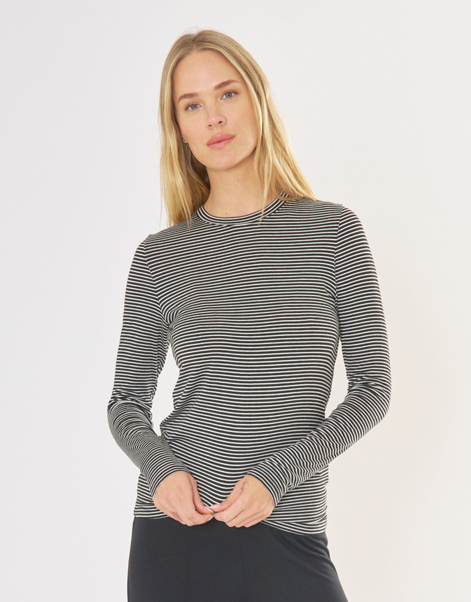 Chicago Long Sleeve - Black and White Stripe